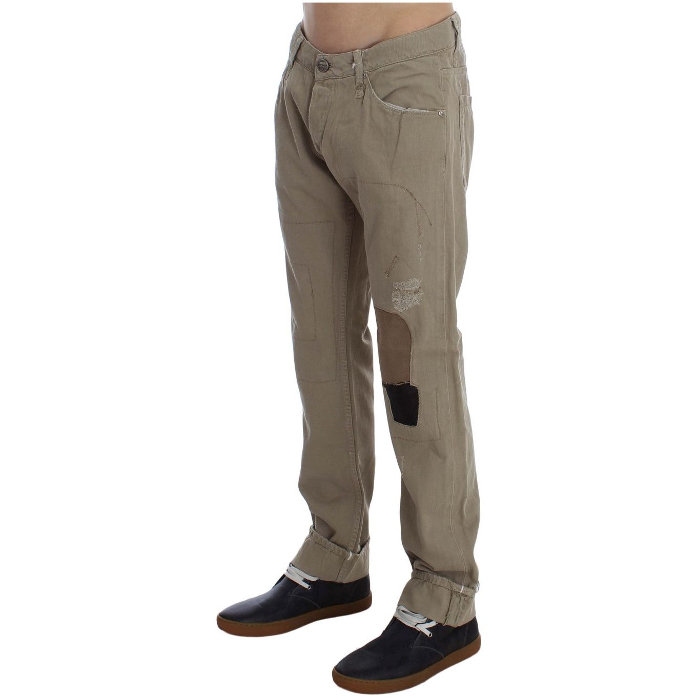 Acht Beige Cotton Jeans for Elevated Style and Comfort