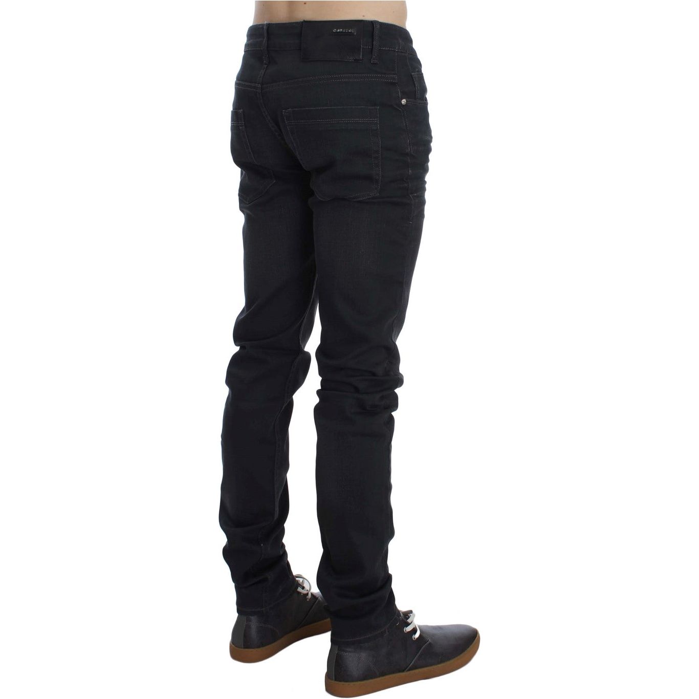 Acht Sleek Gray Stretch Denim Slim Fit Jeans