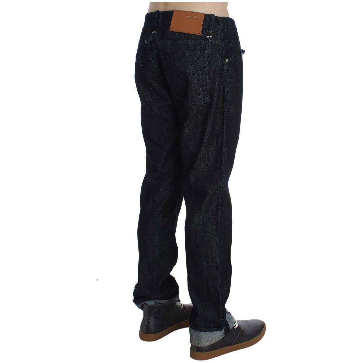 Acht Blue Cotton Elegant Straight Fit Jeans for Effortless Style
