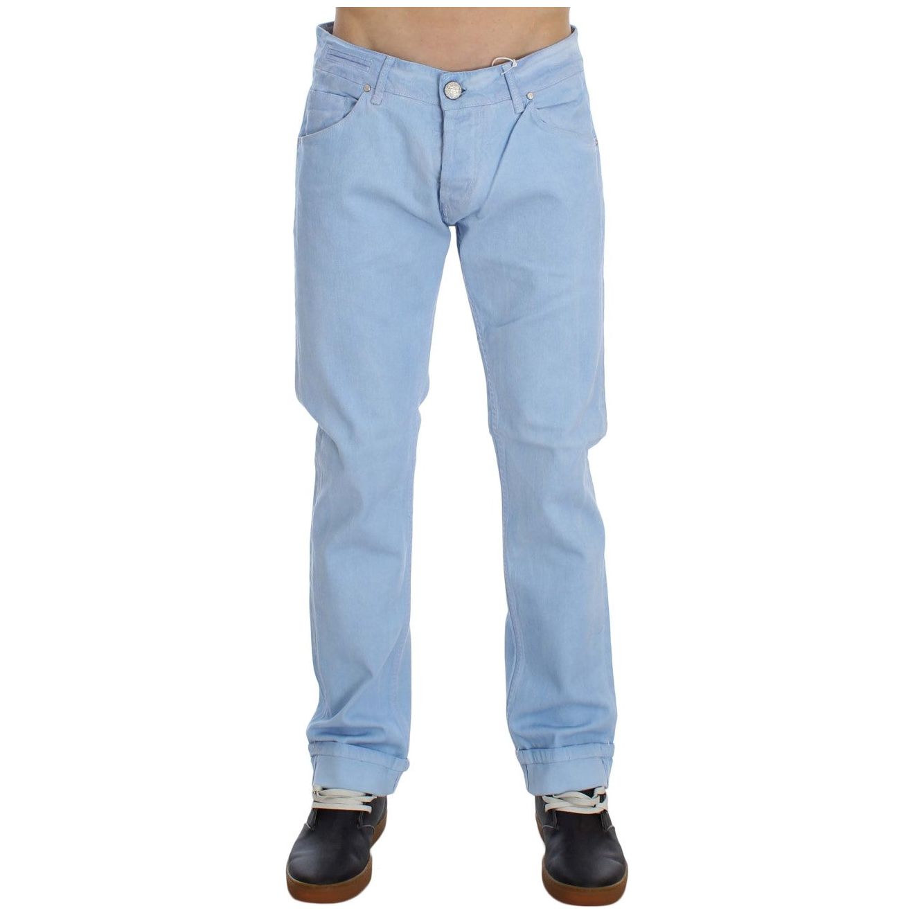 Acht Blue Denim Regular Fit Jeans for Refined Style