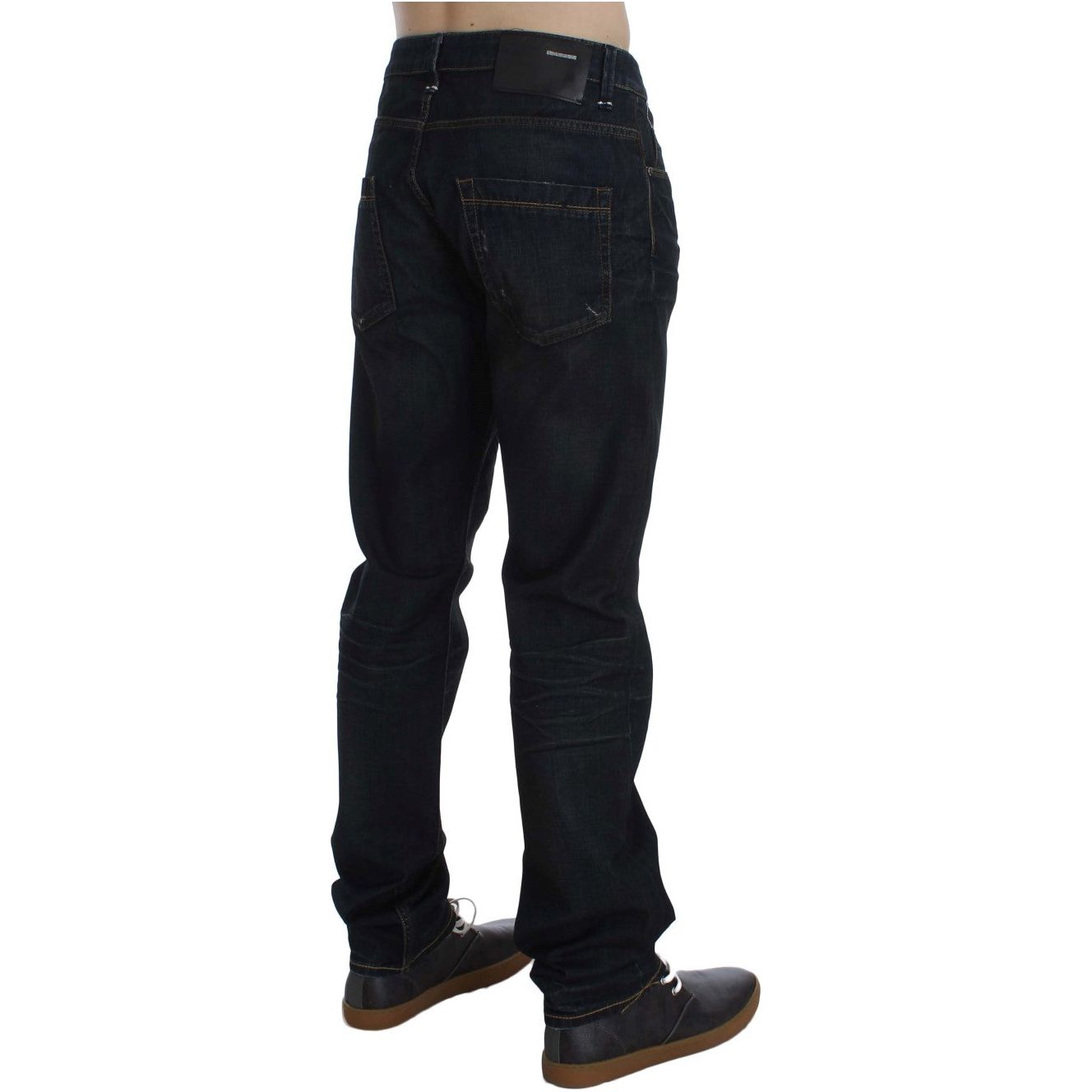 Acht Dark Blue Cotton Straight Fit Jeans for Discerning Taste