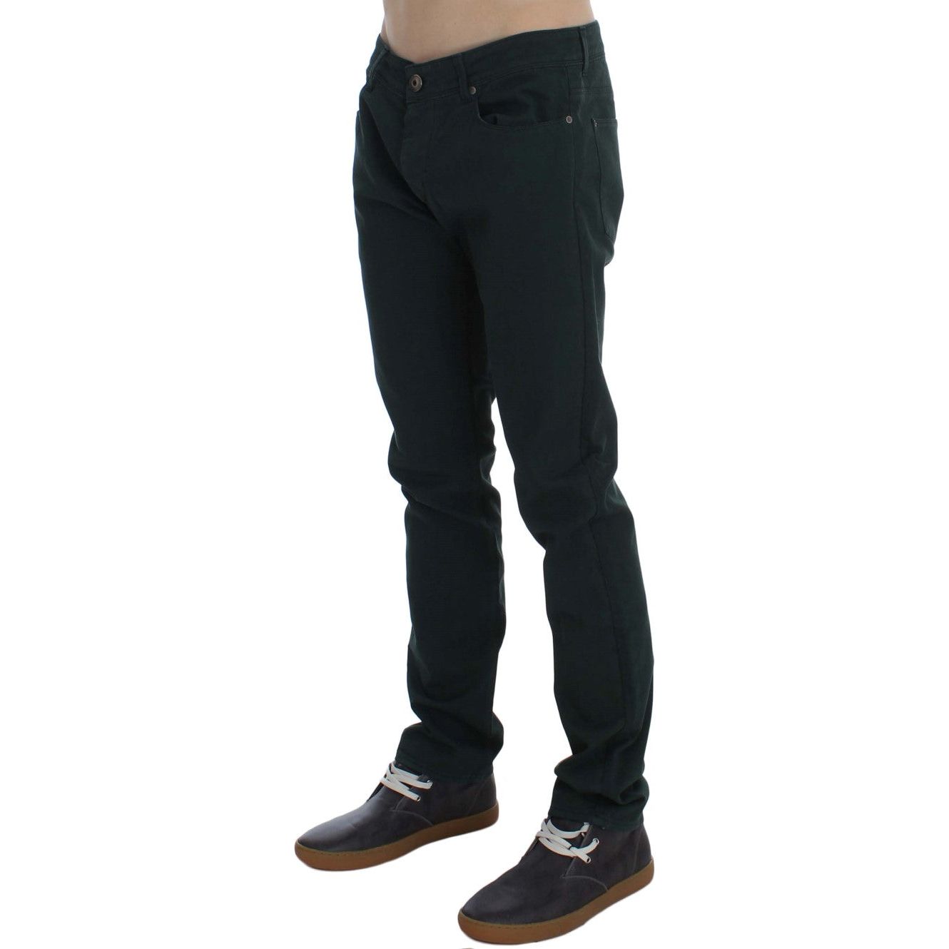 Ermanno Scervino Chic Green Cotton Blend Straight Cut Jeans