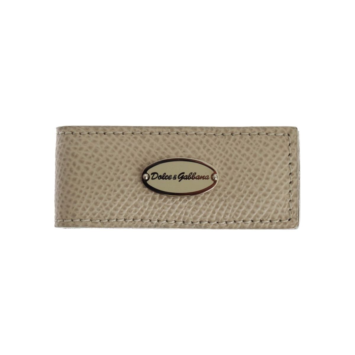 Dolce & Gabbana Beige Leather Money Clip Accessory