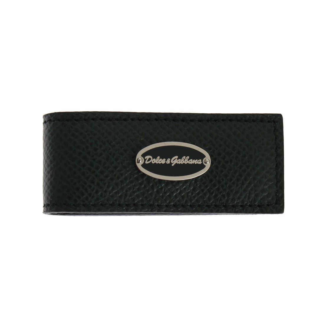 Dolce & Gabbana Green Leather Money Clip Accessory