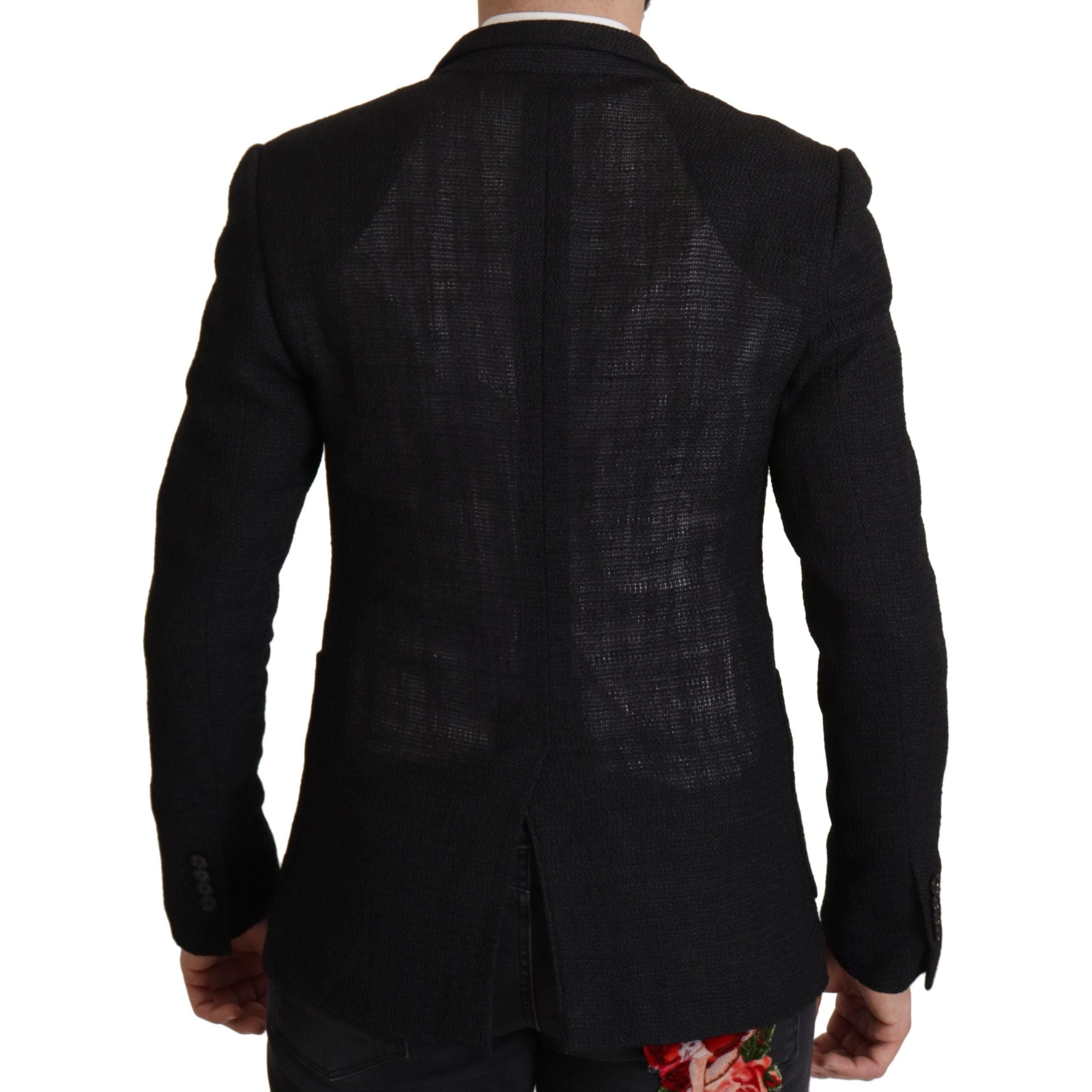 Dolce & Gabbana Navy Wool Elegant Single Breasted Blazer