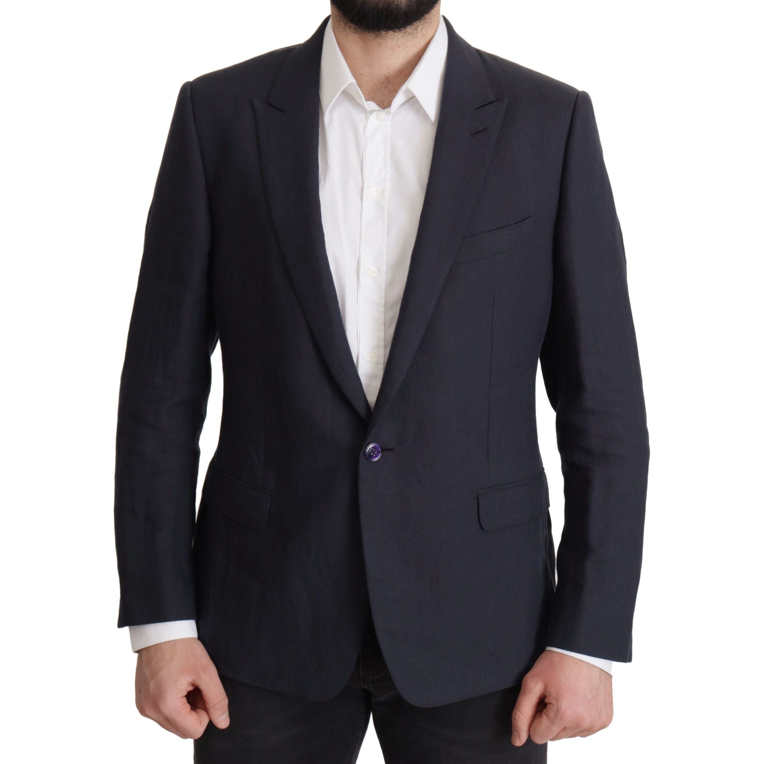 Dolce & Gabbana Cream Linen Single Breasted Blazer