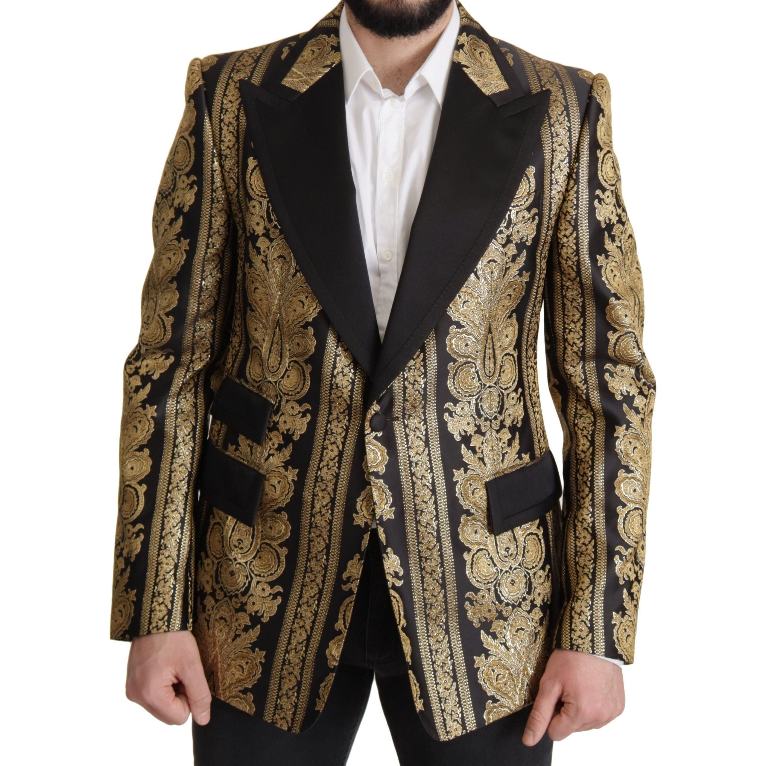 Dolce & Gabbana Black Jacquard Blazer