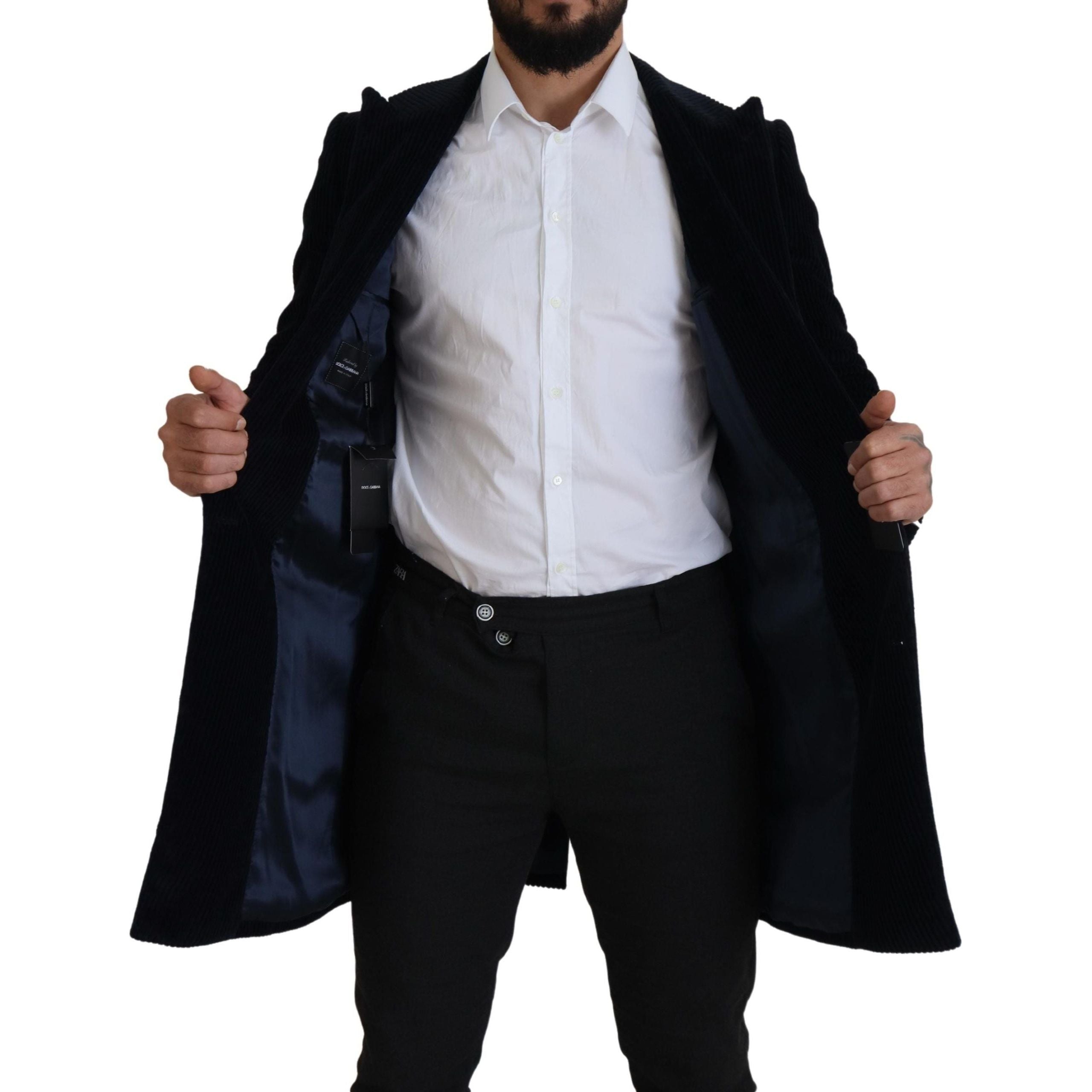 Dolce & Gabbana Black Cotton Long Cardigan Jacket