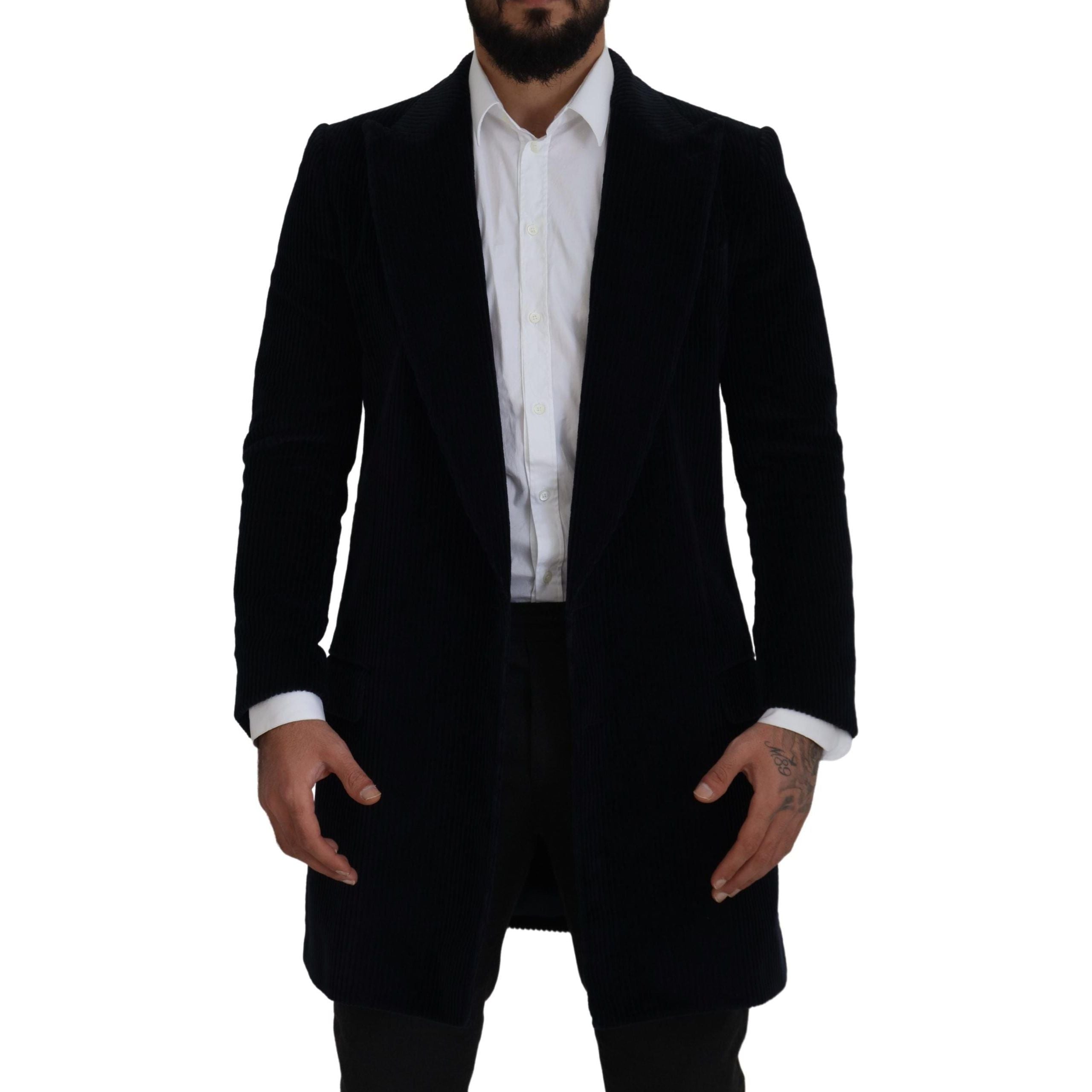 Dolce & Gabbana Black Cotton Long Cardigan Jacket