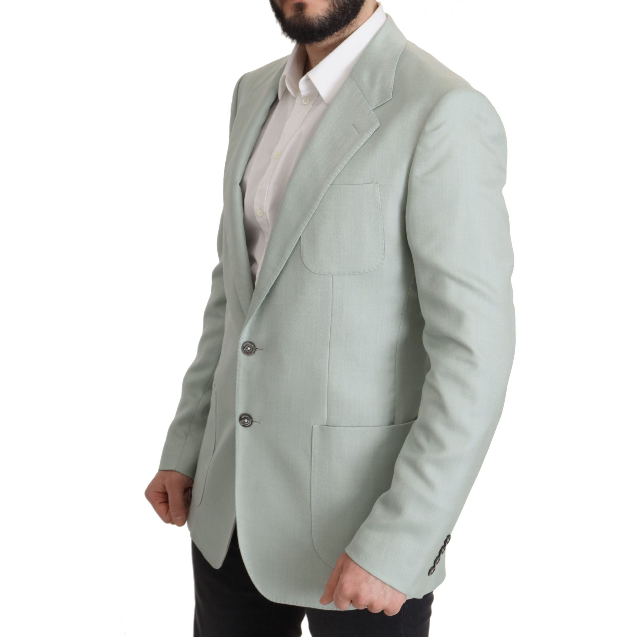 Dolce & Gabbana Mint Green Silk-Cashmere Blazer