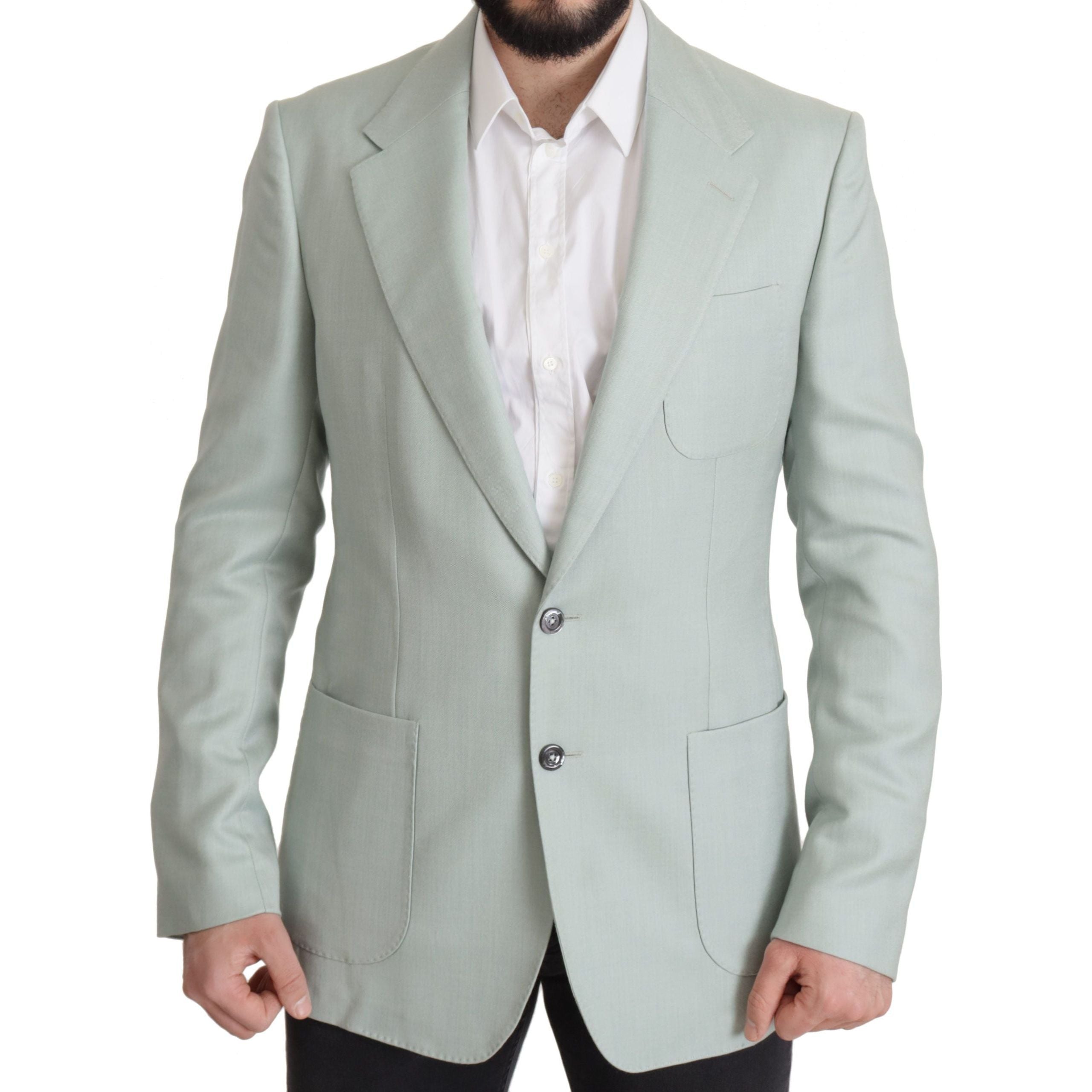Dolce & Gabbana Mint Green Silk-Cashmere Blazer