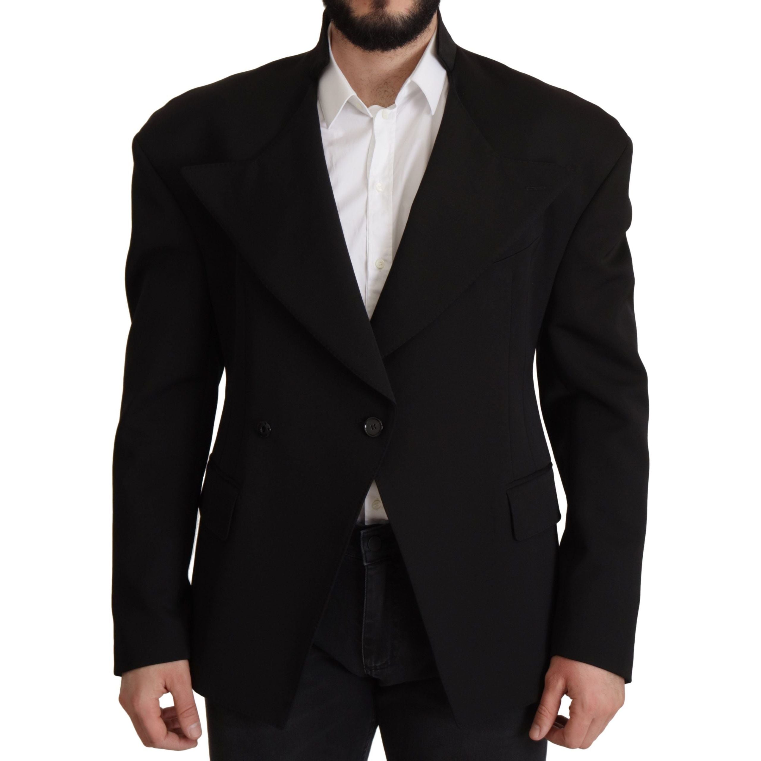 Dolce & Gabbana Navy Wool Blend Blazer