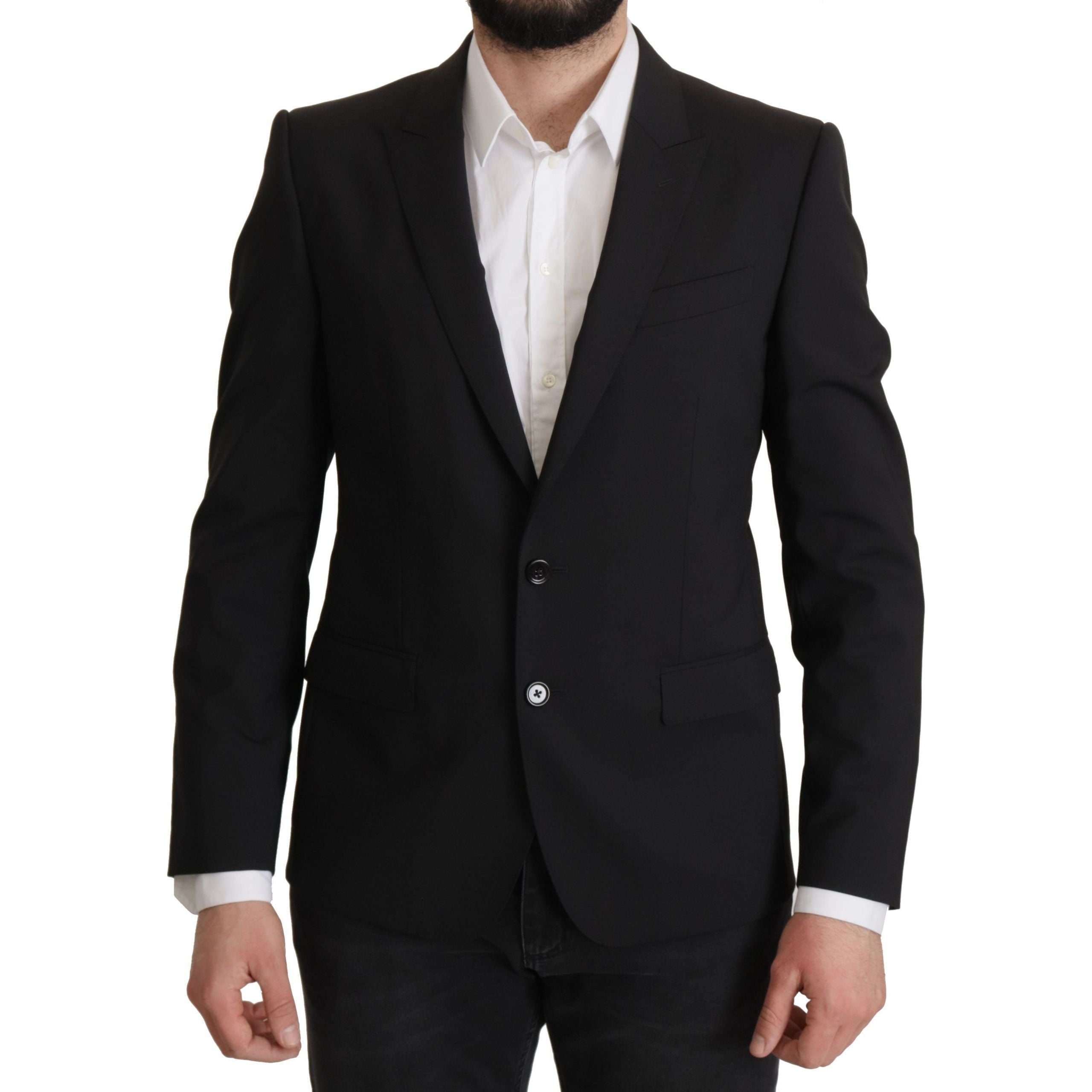 Dolce & Gabbana Black Virgin Wool Blazer Jacket