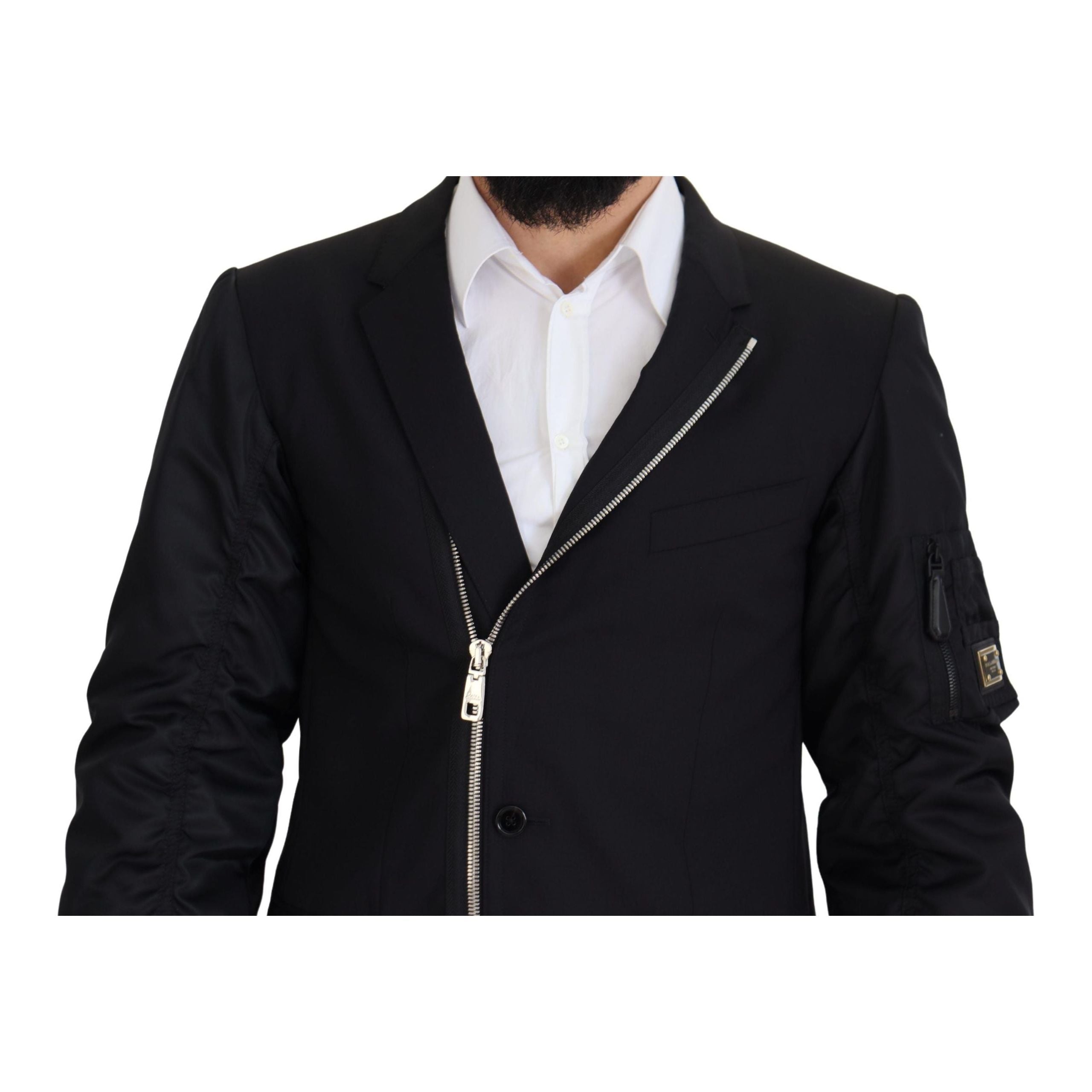 Dolce & Gabbana Black Virgin Wool Jacket Elegance