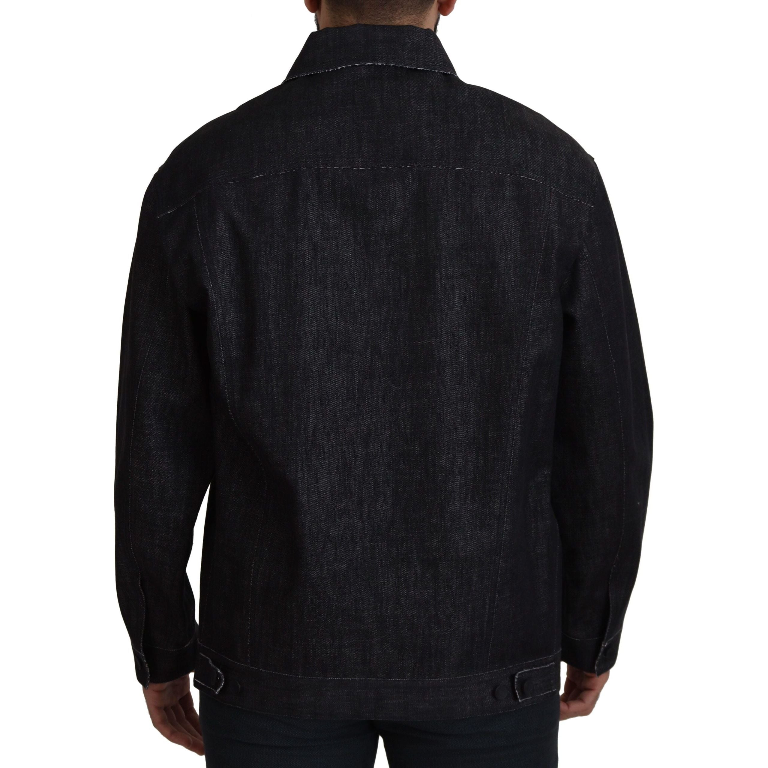 Dolce & Gabbana Black Cotton Denim Jacket for Distinct Style