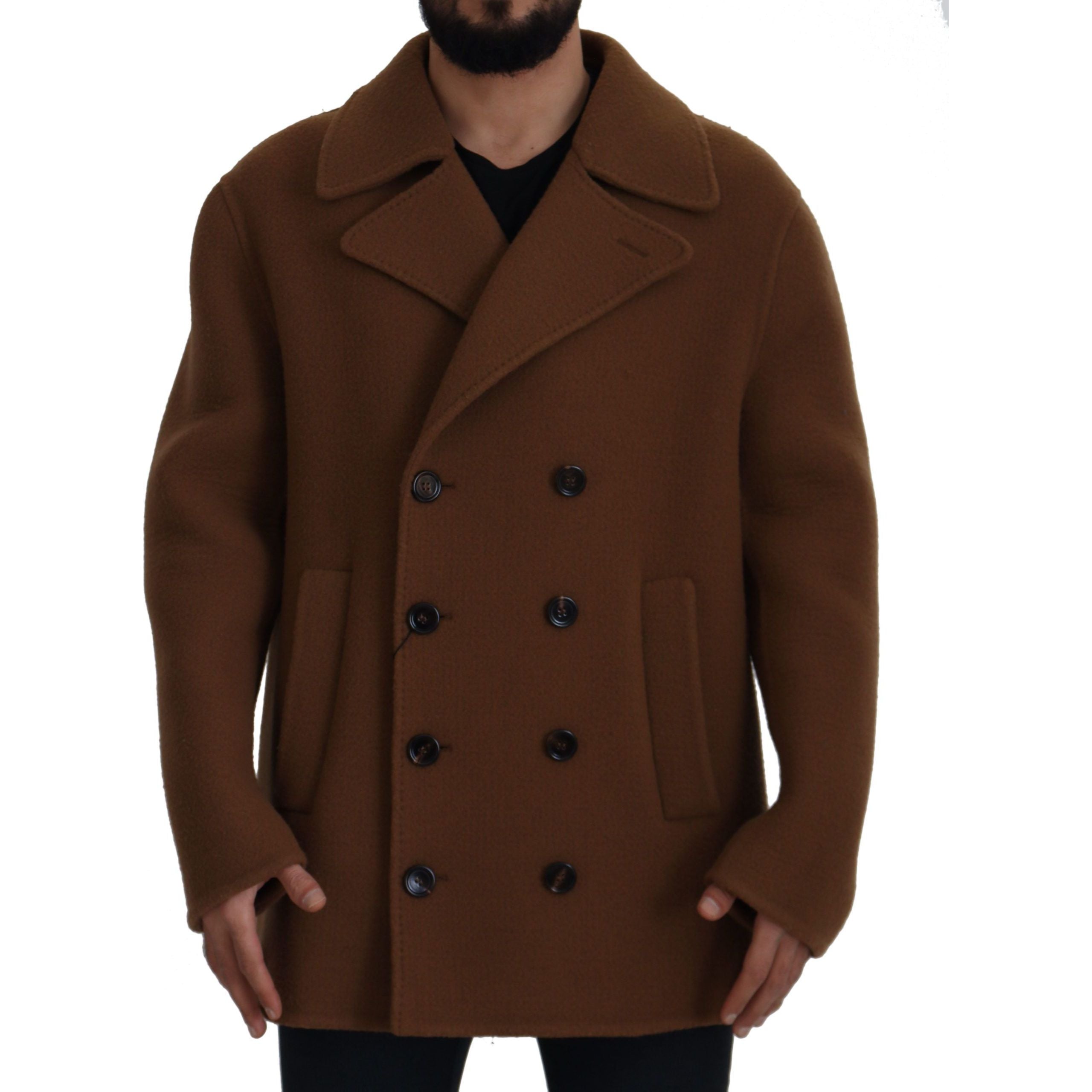 Dolce & Gabbana Brown Virgin Wool Double Breasted Jacket