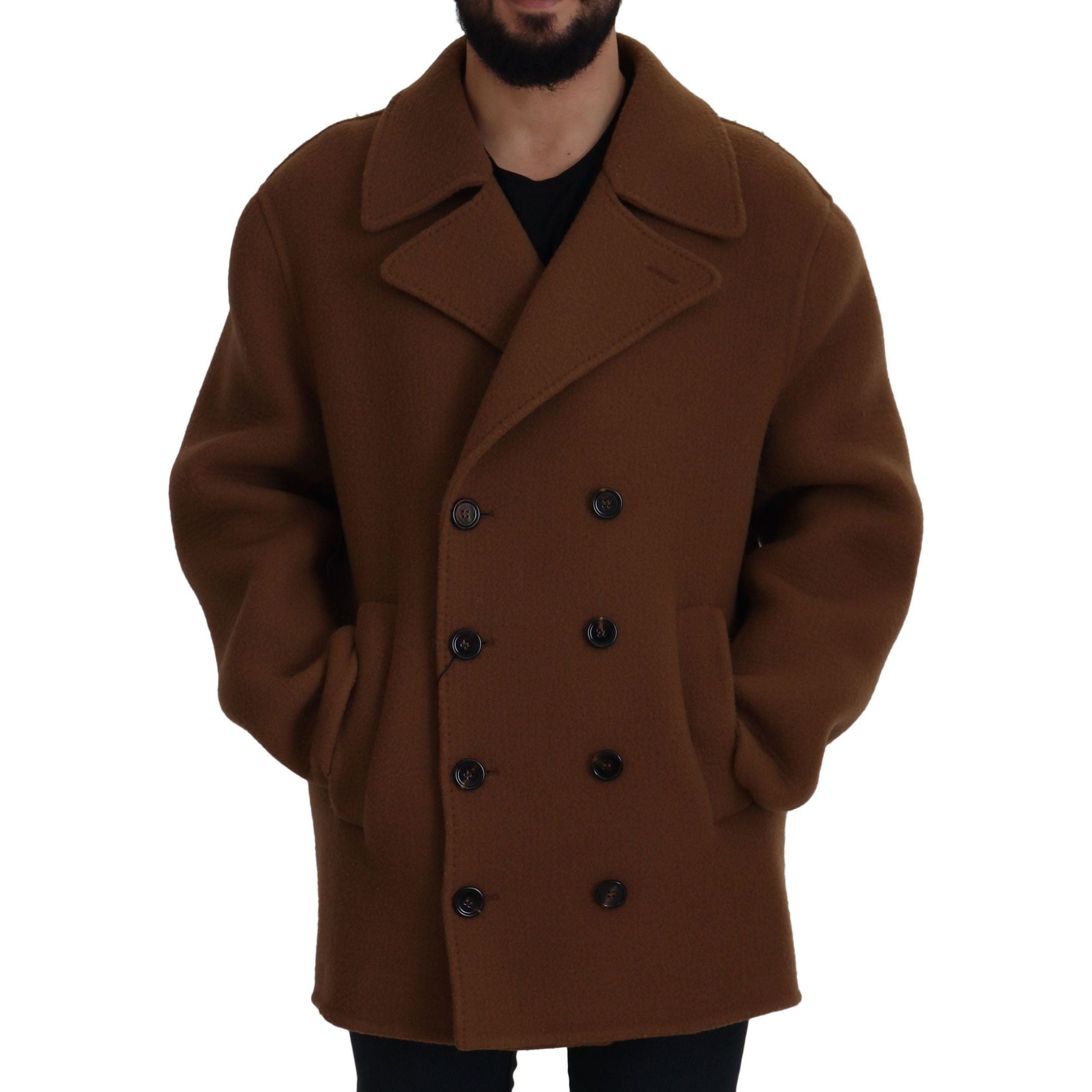 Dolce & Gabbana Brown Virgin Wool Double Breasted Jacket