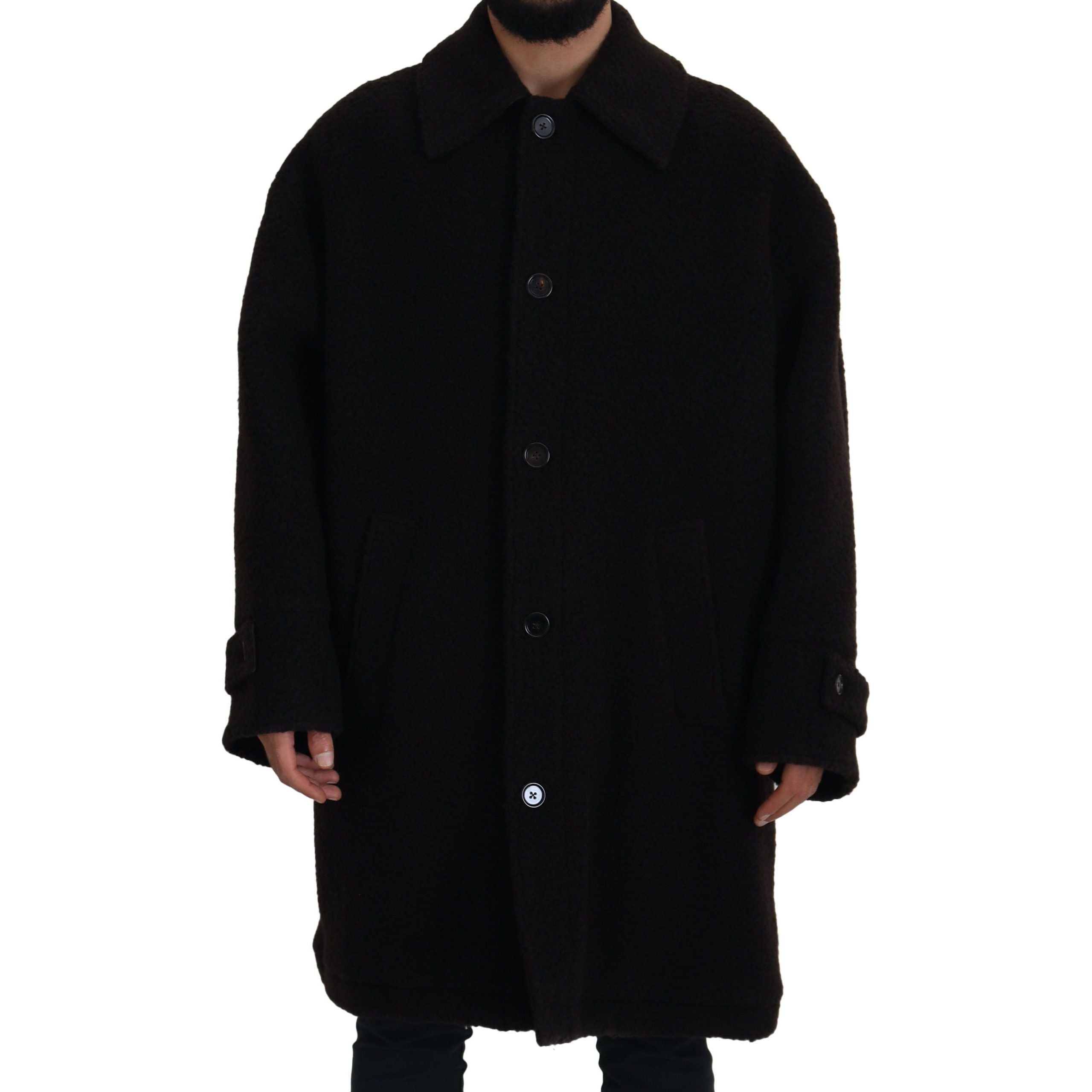 Dolce & Gabbana Black Alpaca Wool Blend Jacket