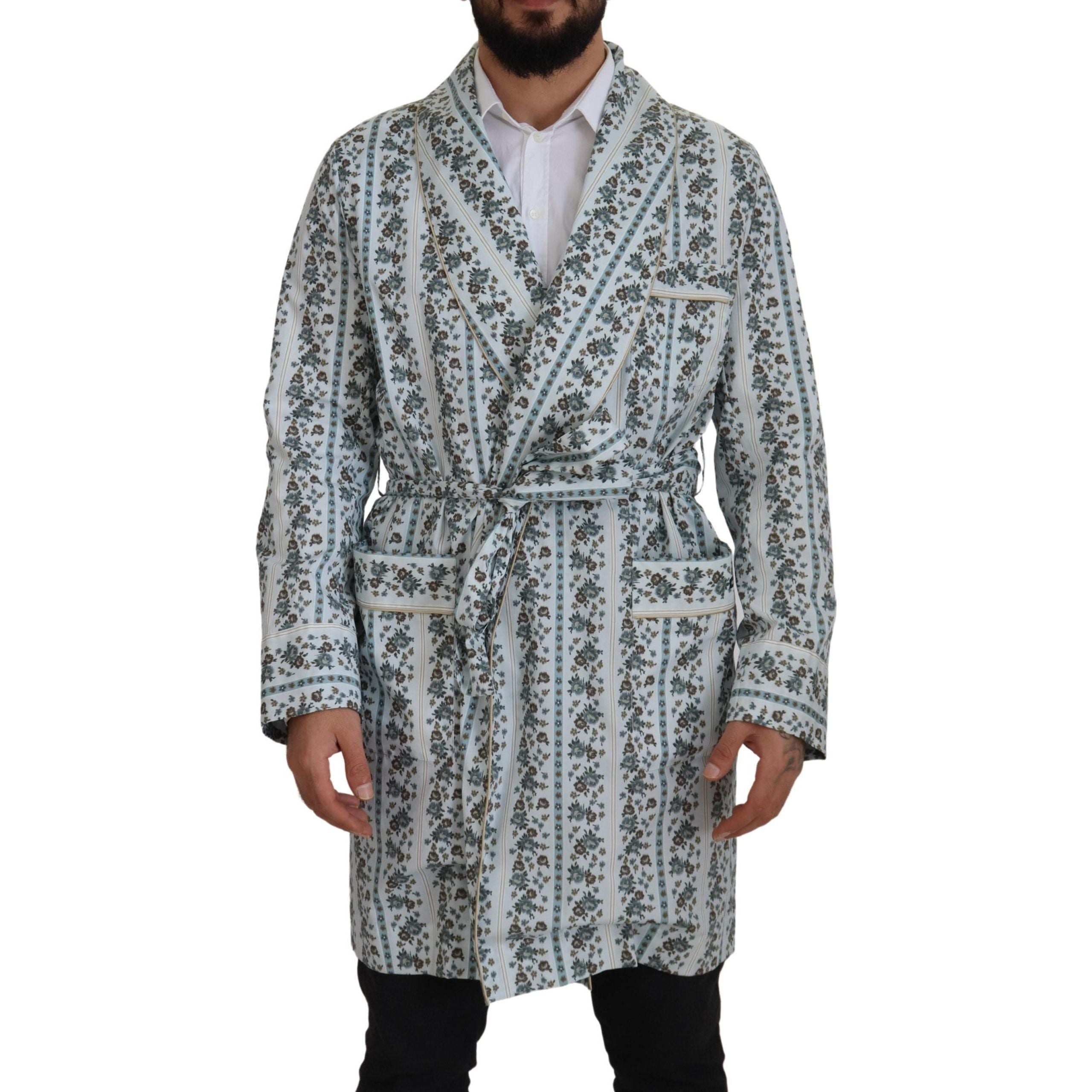 Dolce & Gabbana White Cotton Jacket Robe Luxe