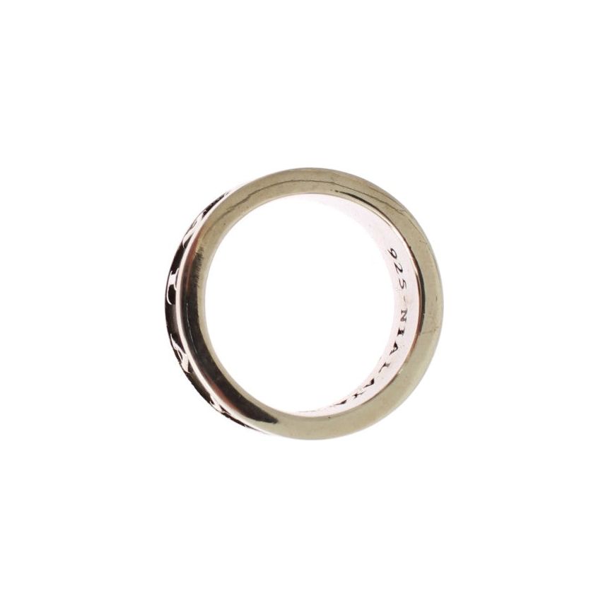 Nialaya Silver and Black Sterling Ring for Distinction