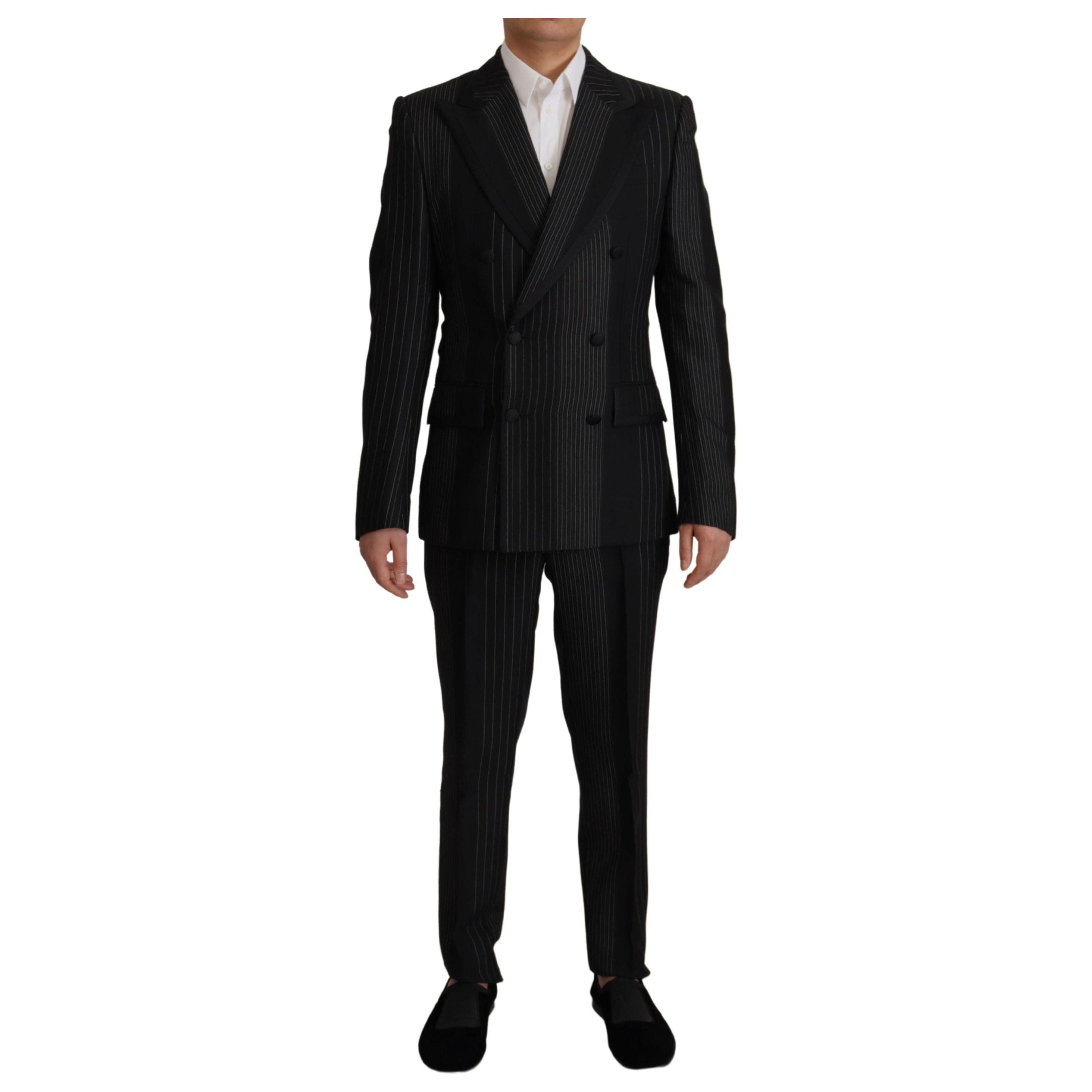 Dolce & Gabbana Black Wool Two-Piece Suit