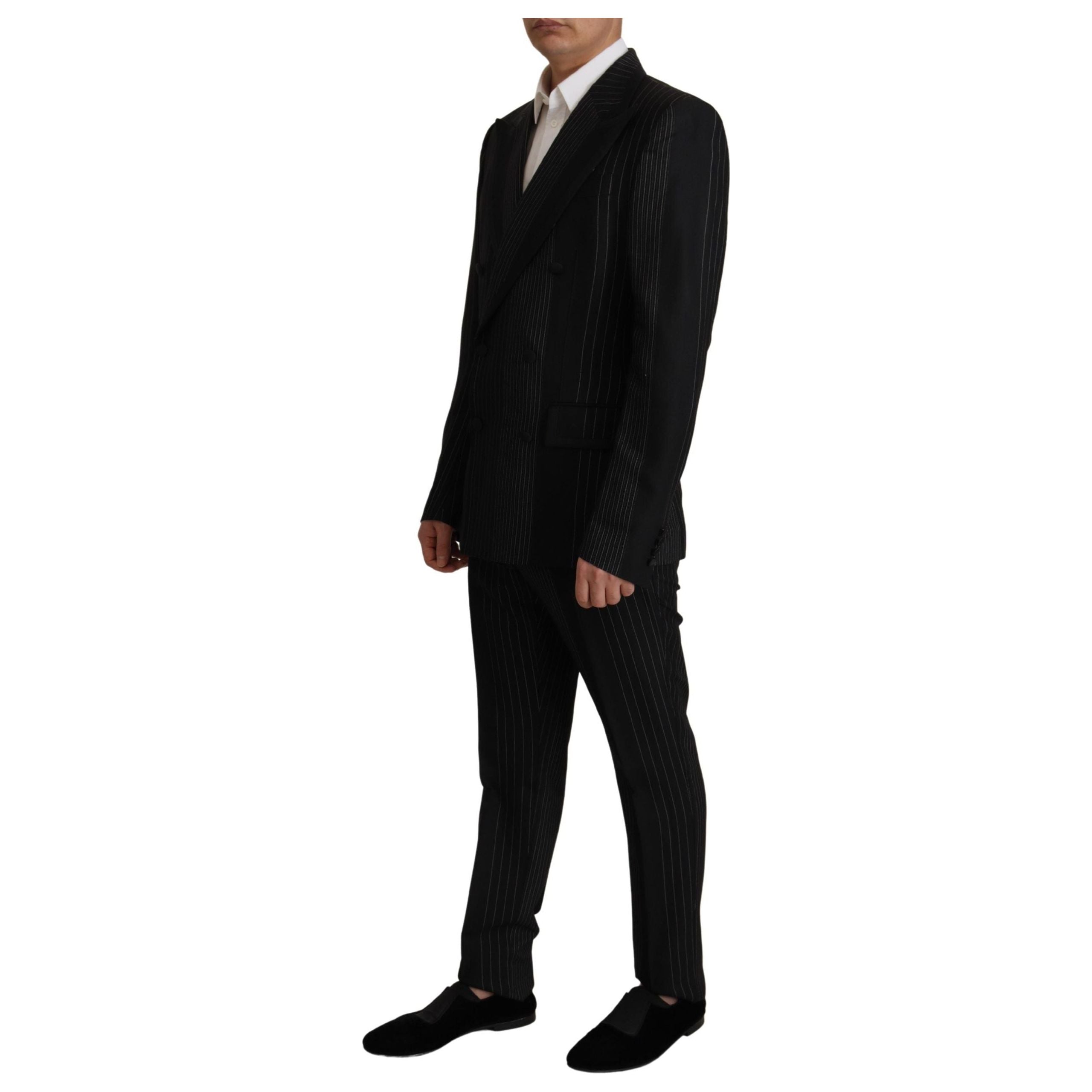 Dolce & Gabbana Black Wool Two-Piece Suit
