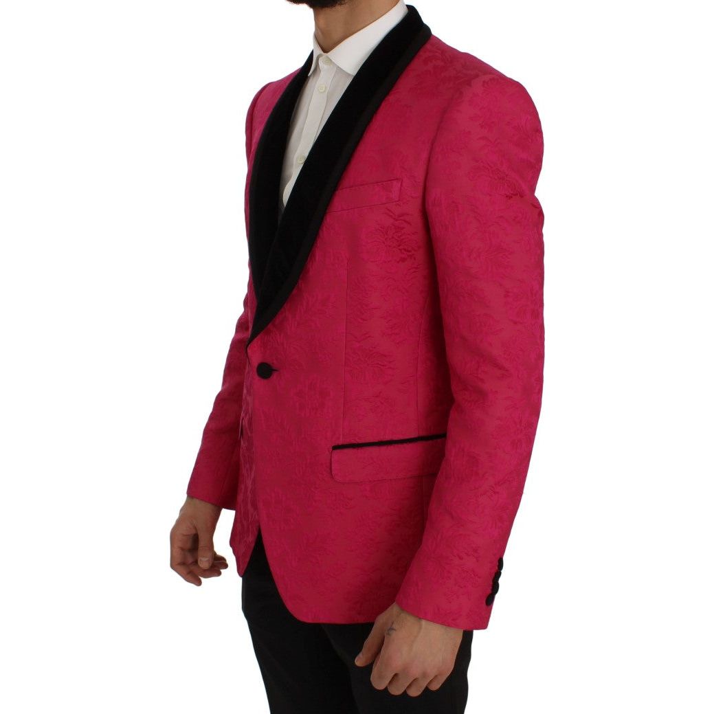 Dolce & Gabbana Pink Brocade Single-Breasted Blazer