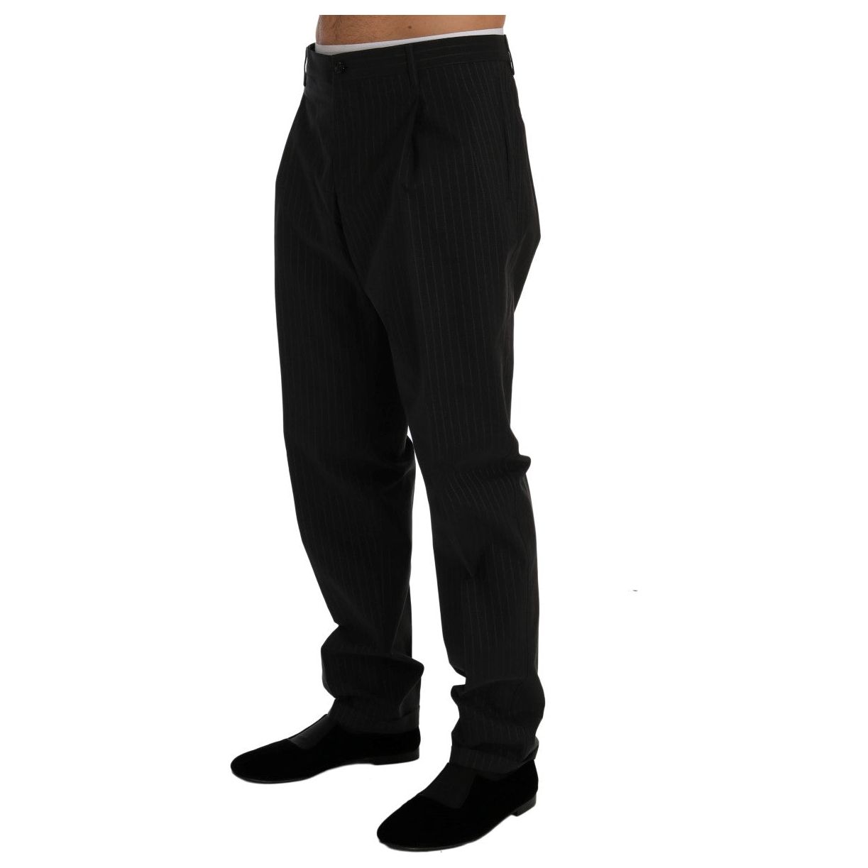 Dolce & Gabbana Navy Cotton Straight Fit Dress Trousers