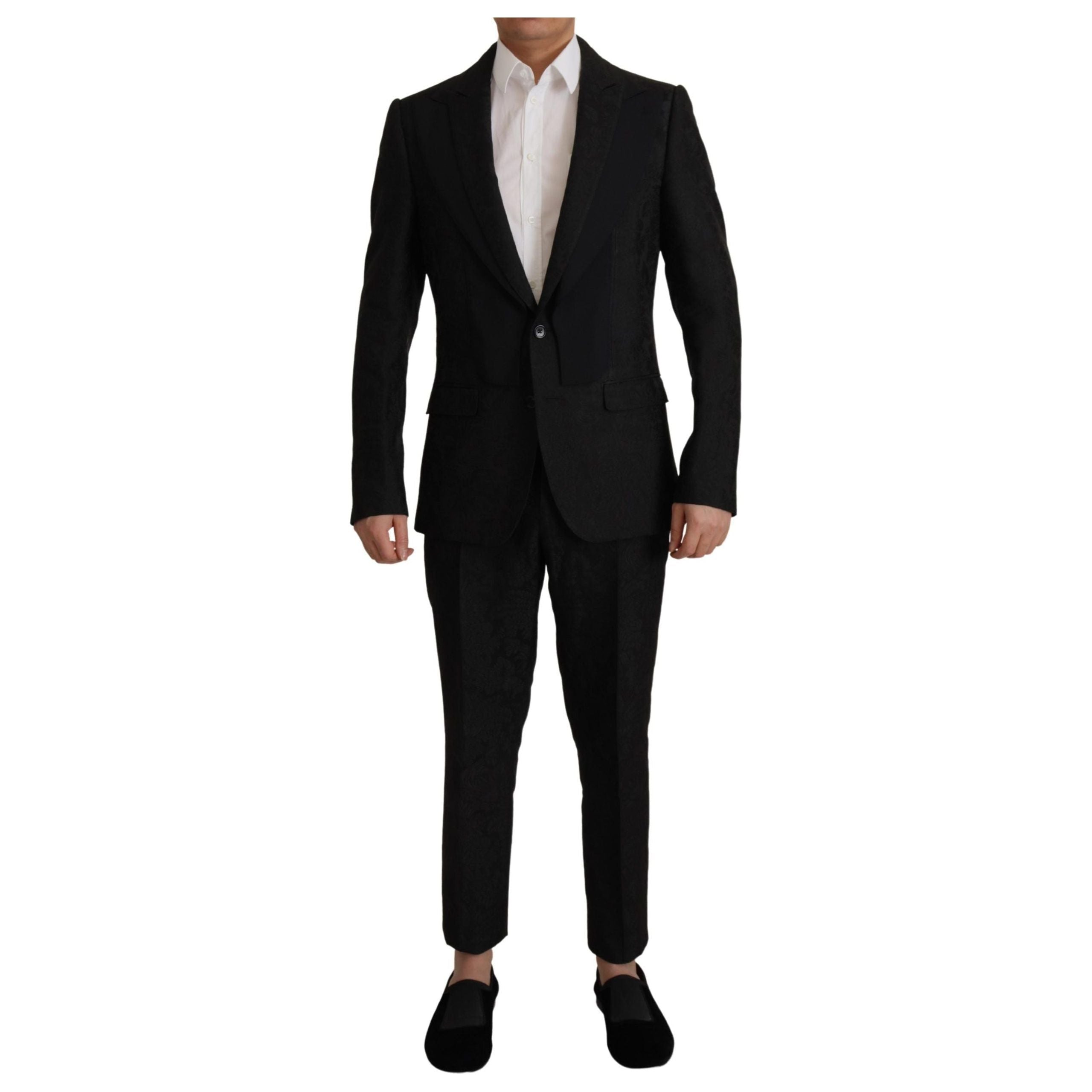 Dolce & Gabbana Black Silk Two-Piece Martini Suit
