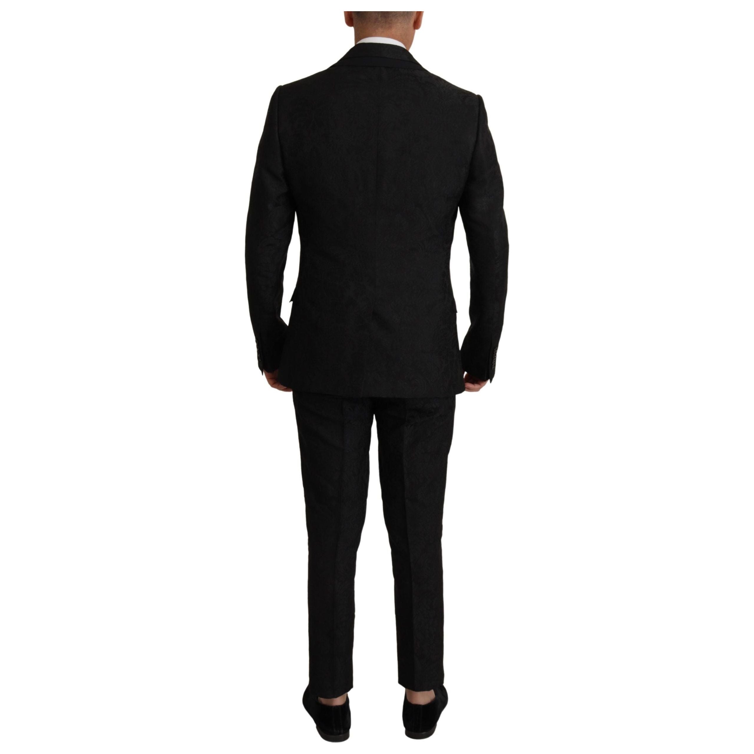 Dolce & Gabbana Black Silk Two-Piece Martini Suit