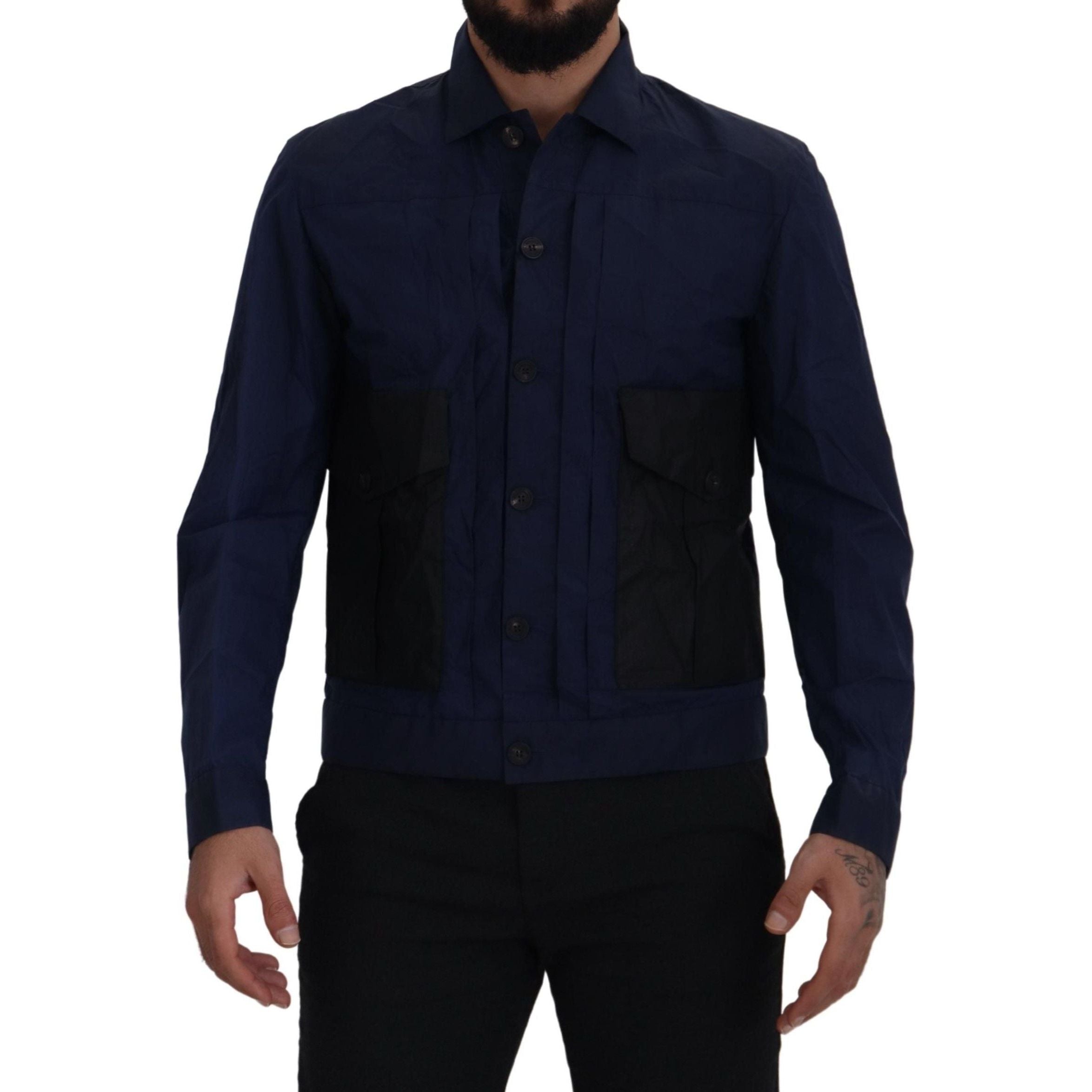 Dsquared² Svelte Dark Blue Cotton Shirt for Elevated Style
