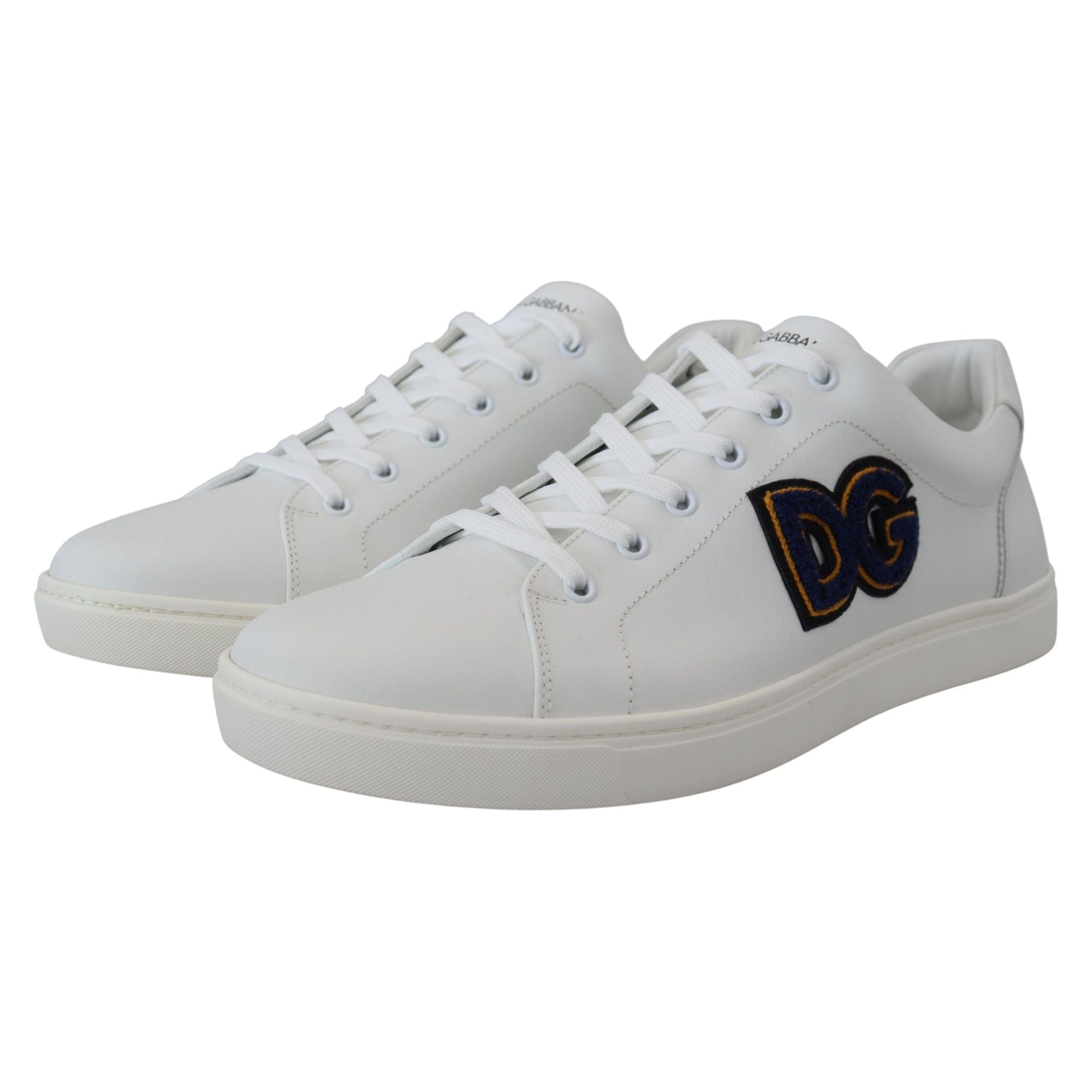Dolce & Gabbana White Premium Leather Sneakers
