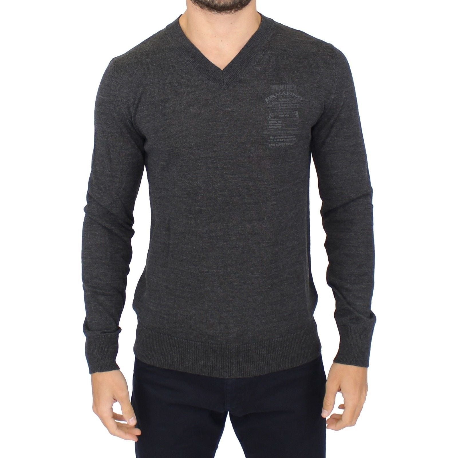 Ermanno Scervino Chic Gray Wool Blend Pullover Sweater