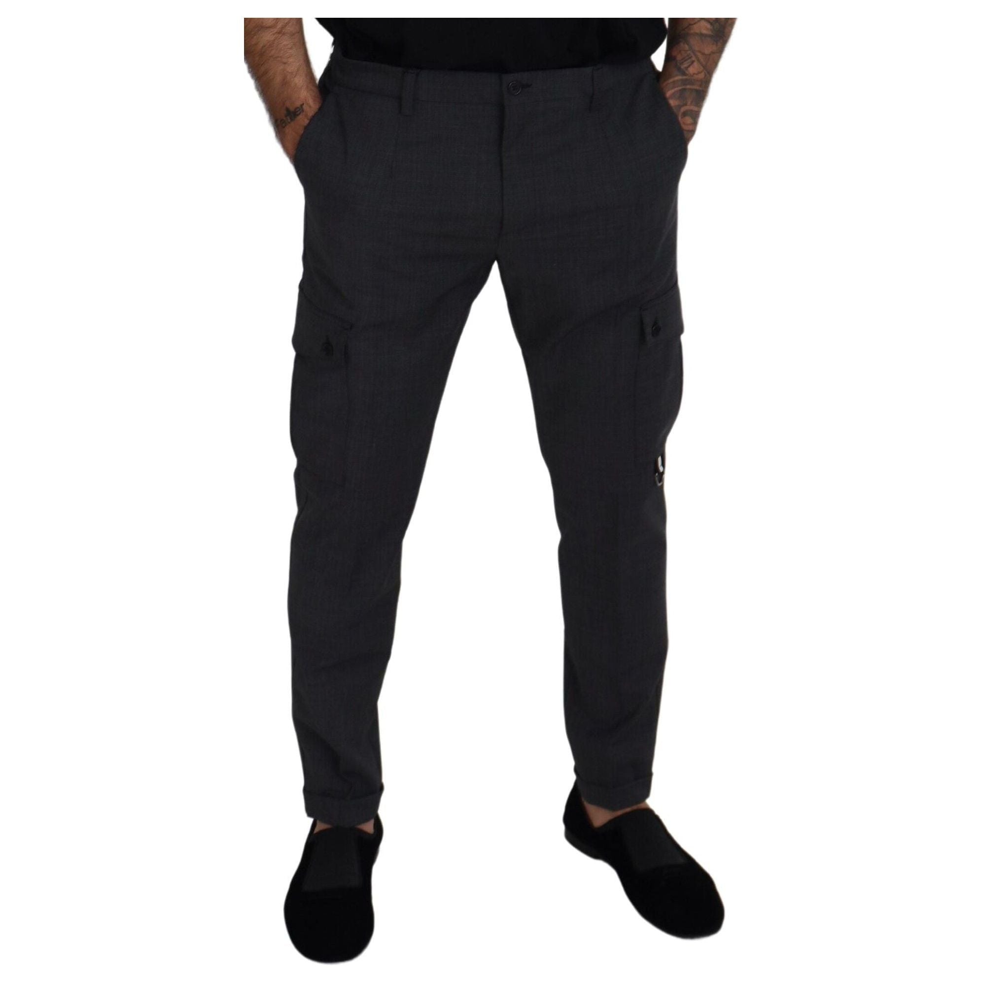 Dolce & Gabbana Elegant Checkered Slim Fit Cargo Pants