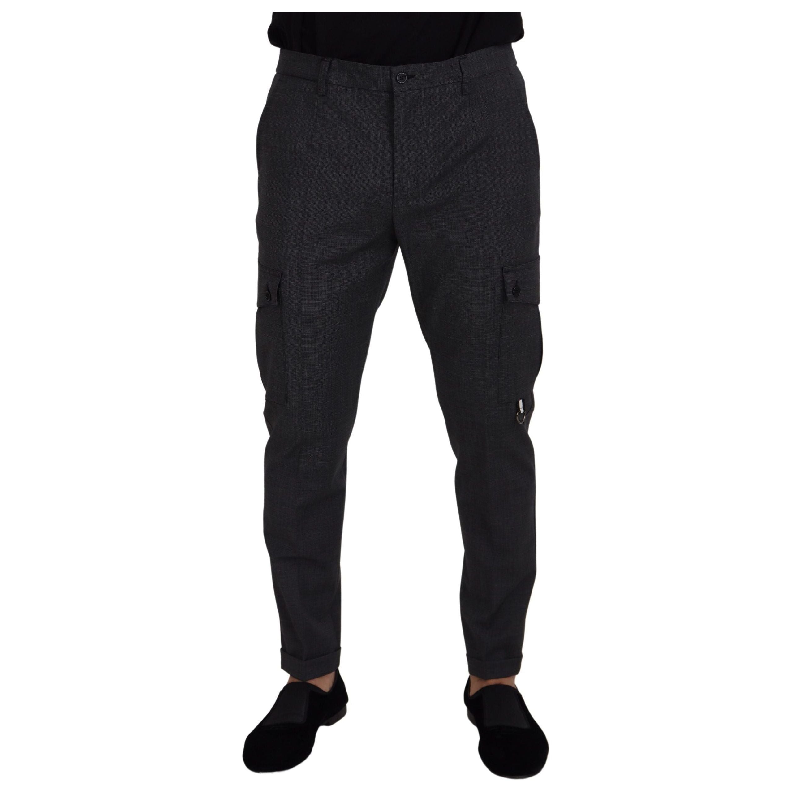 Dolce & Gabbana Elegant Checkered Slim Fit Cargo Pants