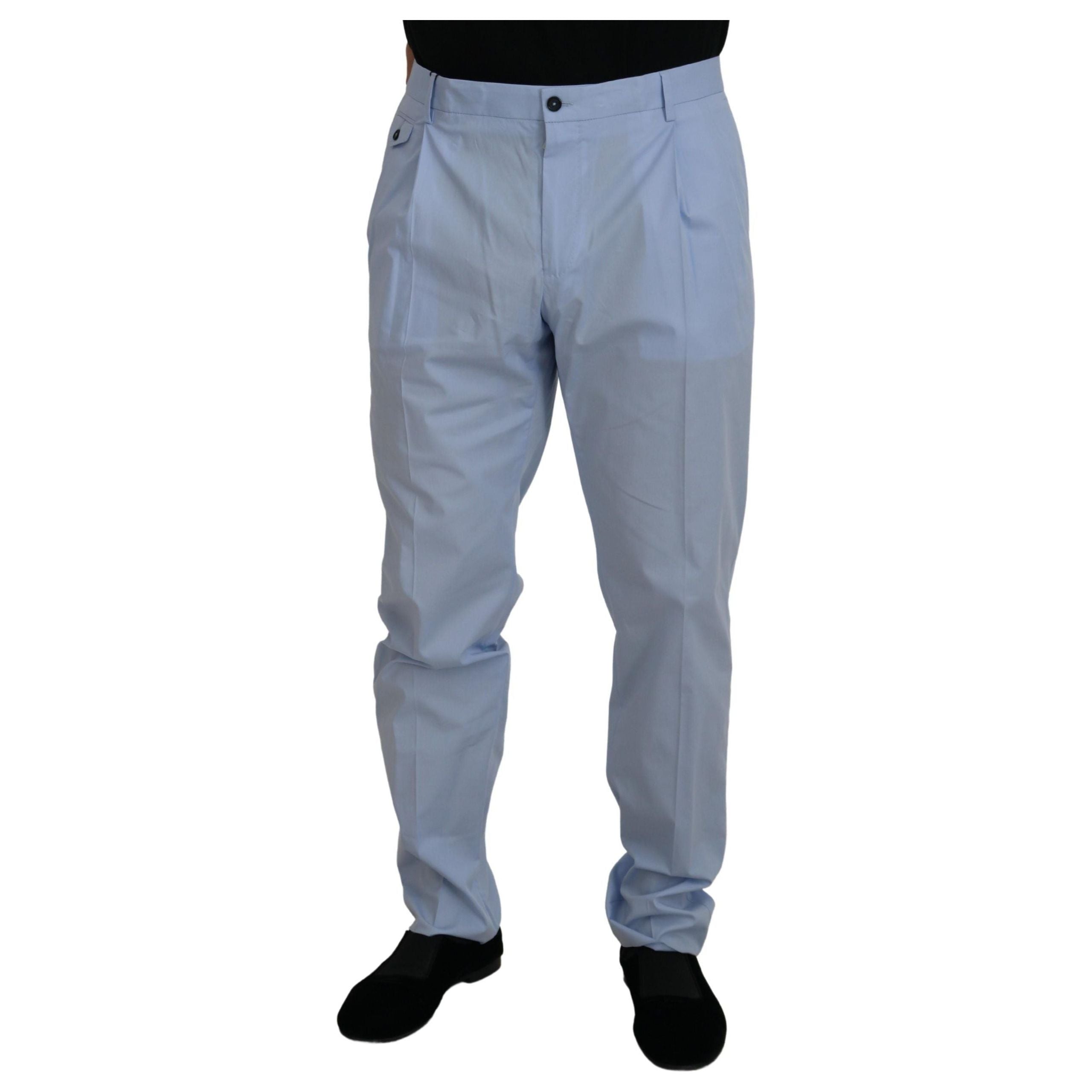 Dolce & Gabbana Light Blue Cotton Chinos