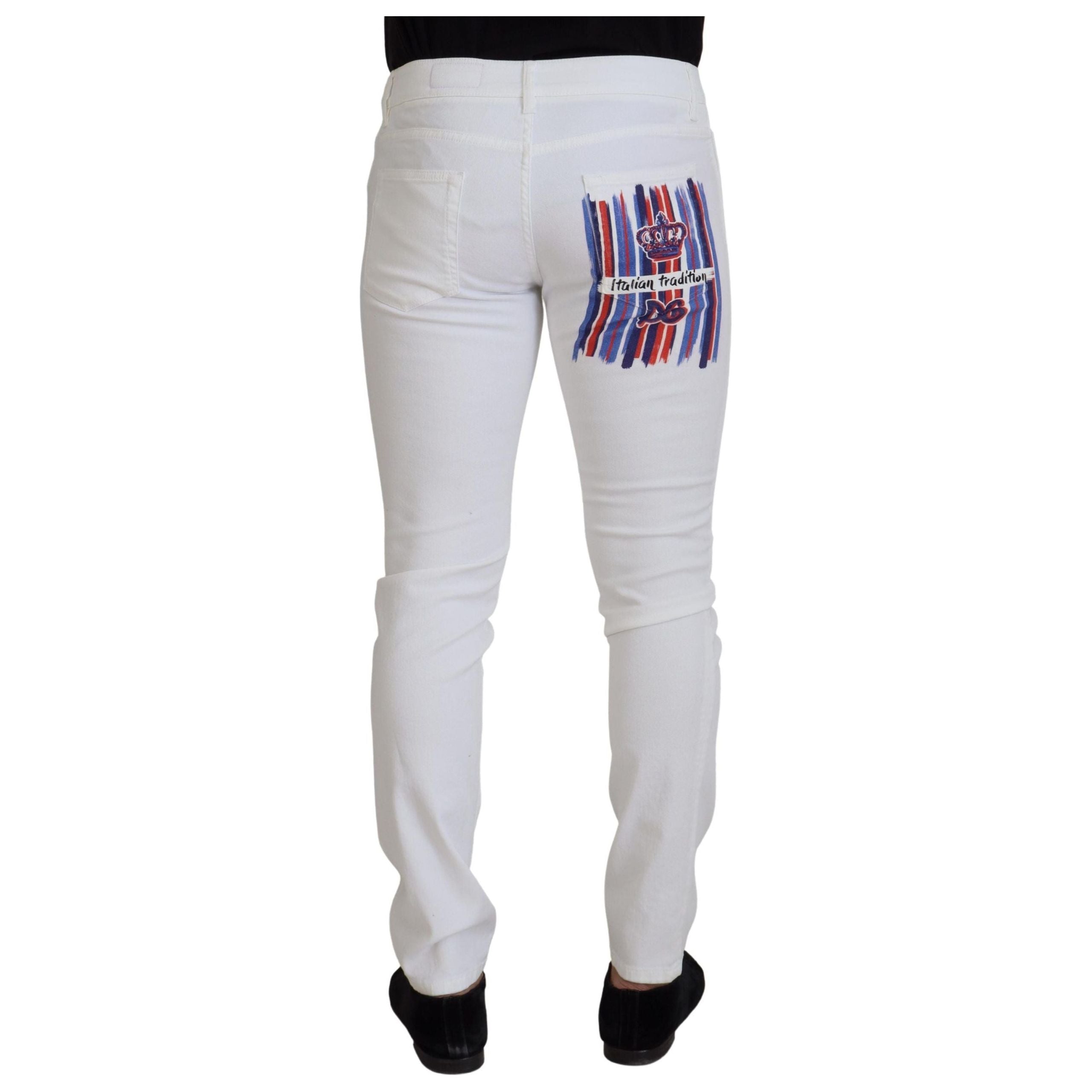 Dolce & Gabbana Elegant Slim Fit White Skinny Jeans