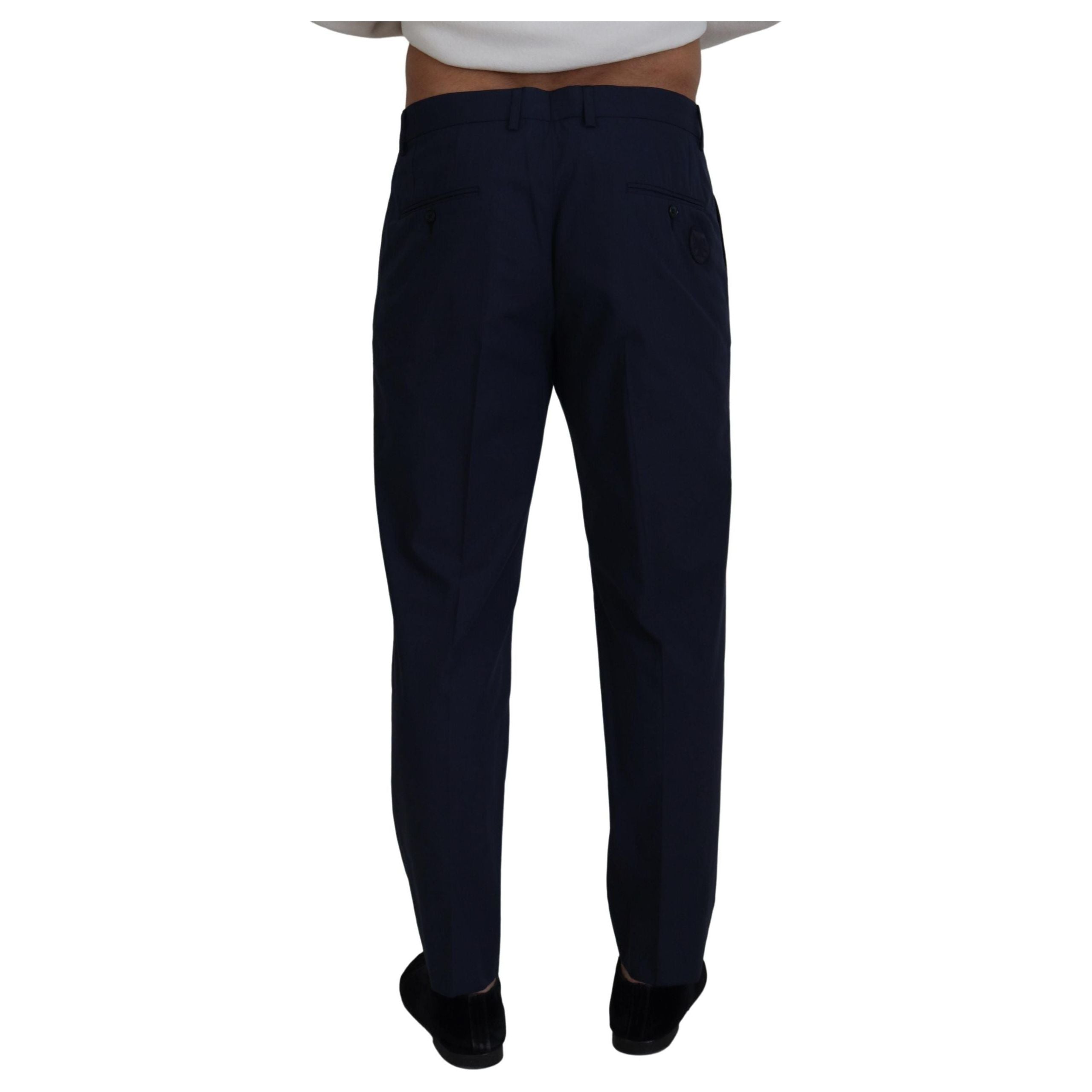 Dolce & Gabbana Blue Cotton Chinos Chic Slim Fit
