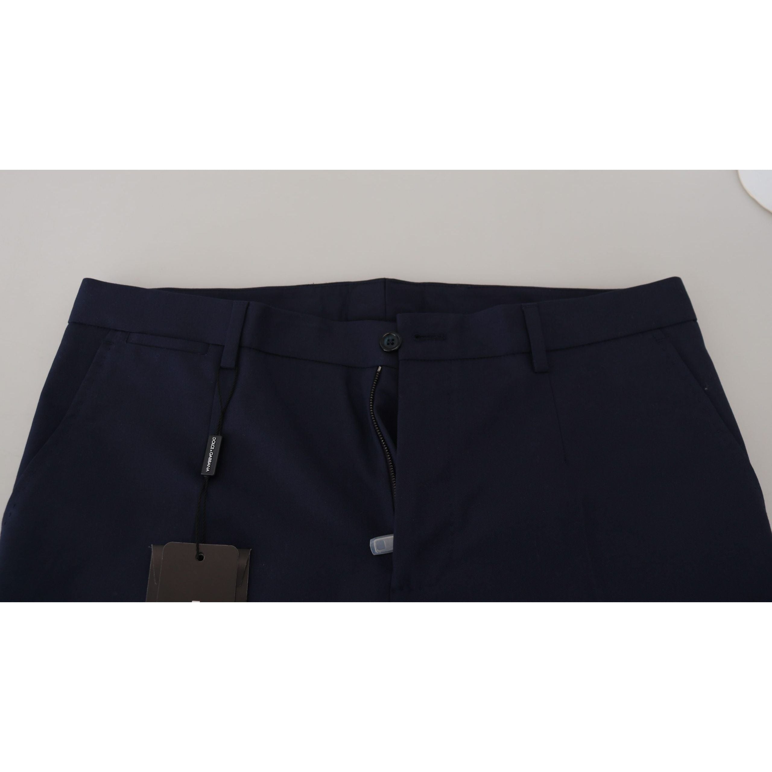 Dolce & Gabbana Blue Cotton Linen Dress Pants Luxe Style