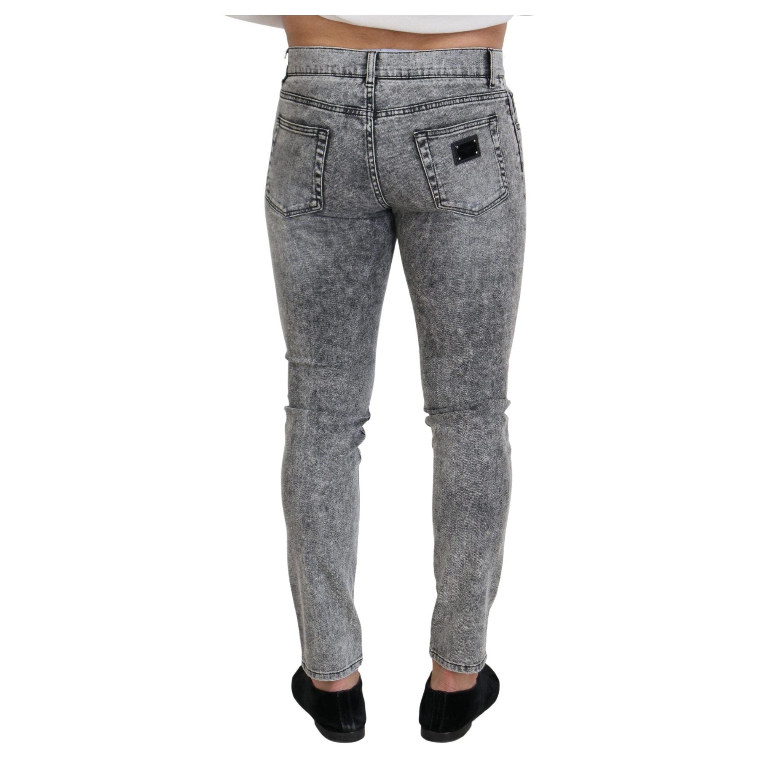 Dolce & Gabbana Gray Cotton Denim Jeans for Elevated Style