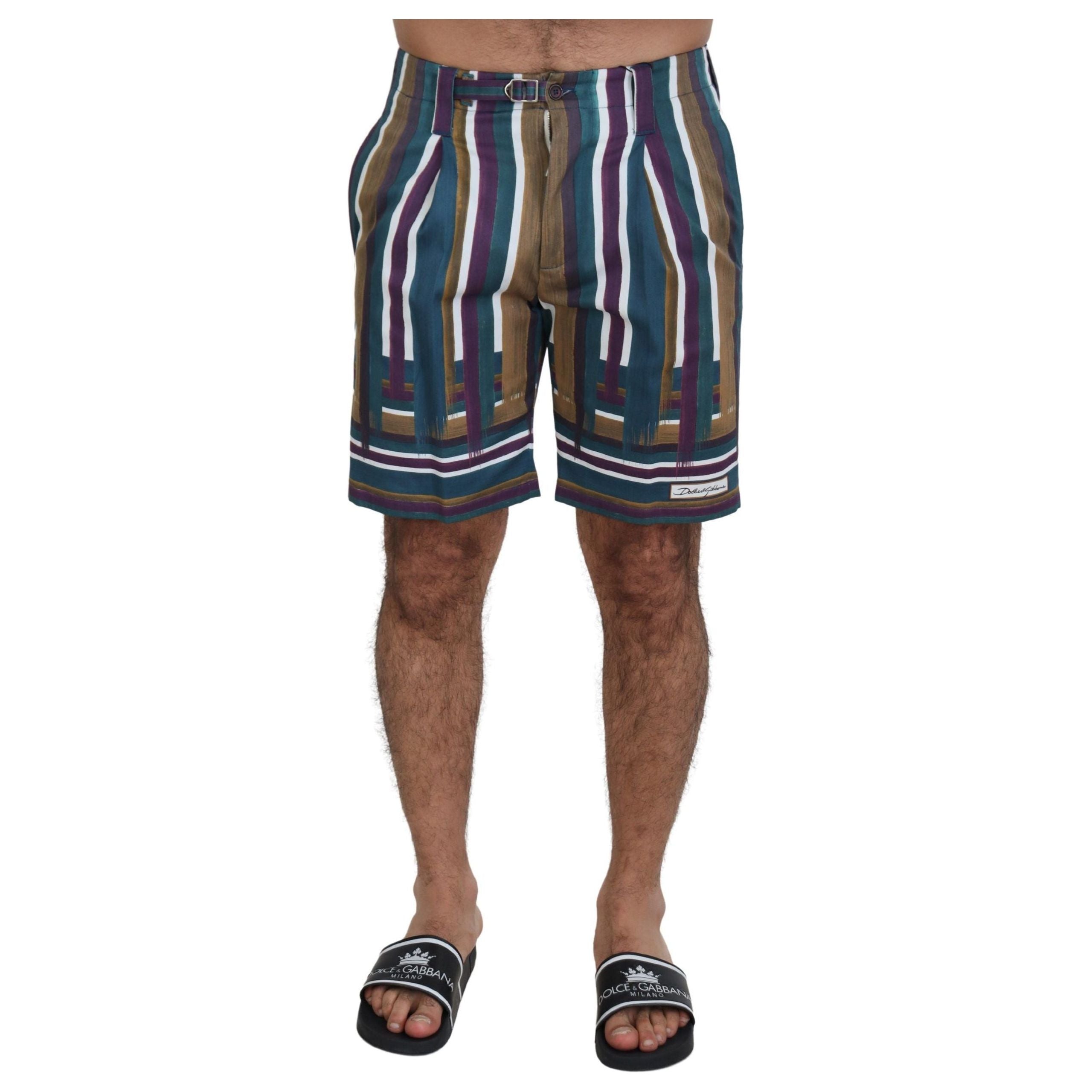 Dolce & Gabbana Multicolor Cotton Chino Shorts - Regular Fit