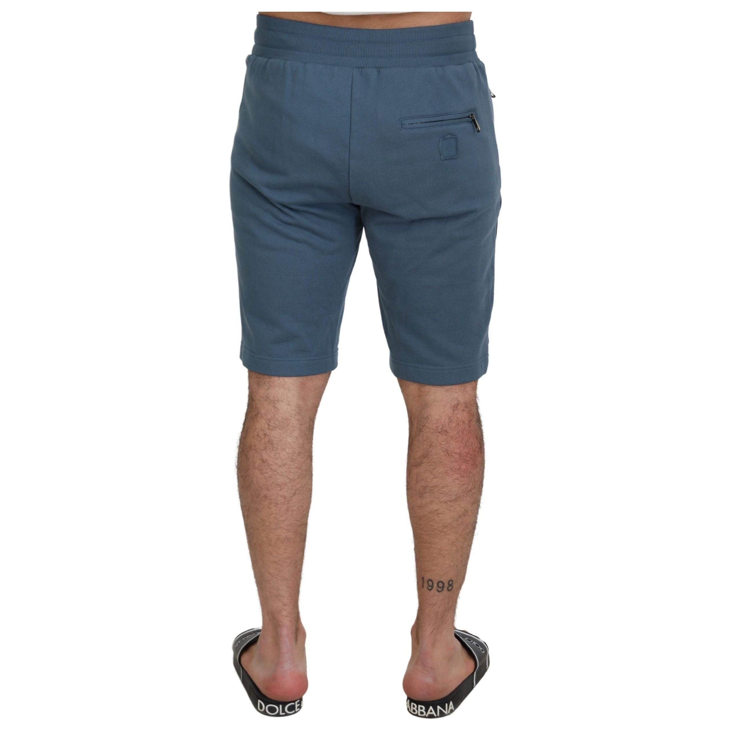 Dolce & Gabbana Blue Cotton Bermuda Shorts - Regular Fit