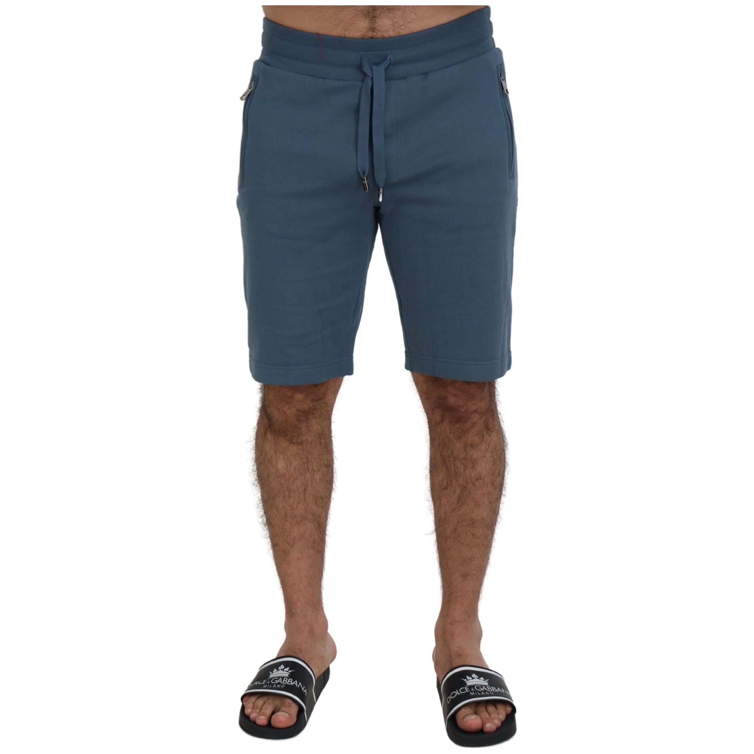 Dolce & Gabbana Blue Cotton Bermuda Shorts - Regular Fit