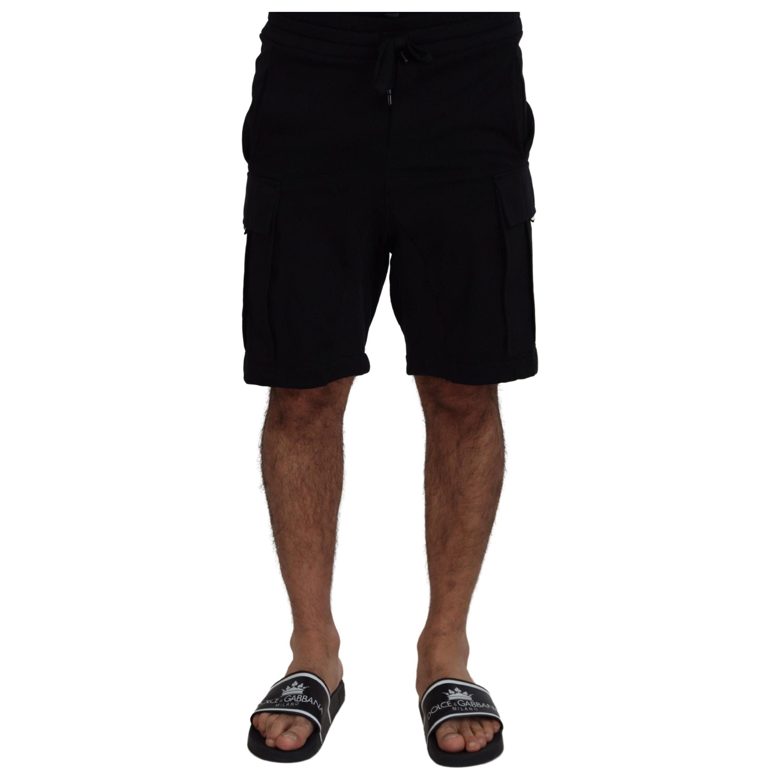 Dolce & Gabbana Black Cotton Bermuda Shorts