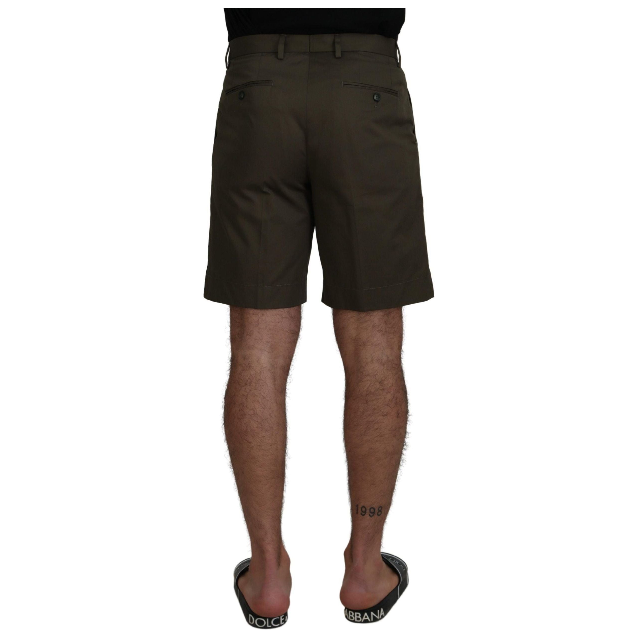 Dolce & Gabbana Elegant Green Cotton Chino Shorts for Luxury
