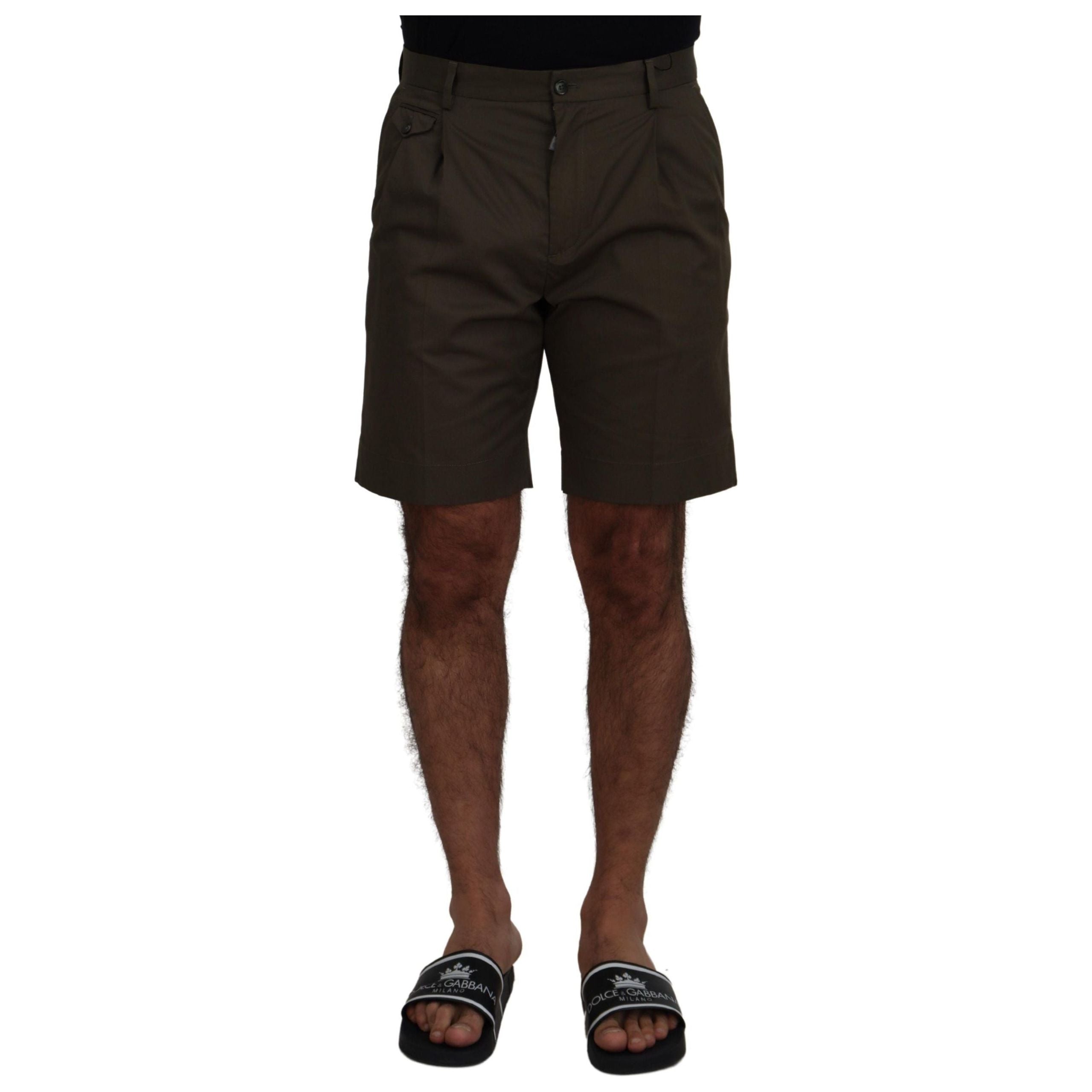 Dolce & Gabbana Elegant Green Cotton Chino Shorts for Luxury
