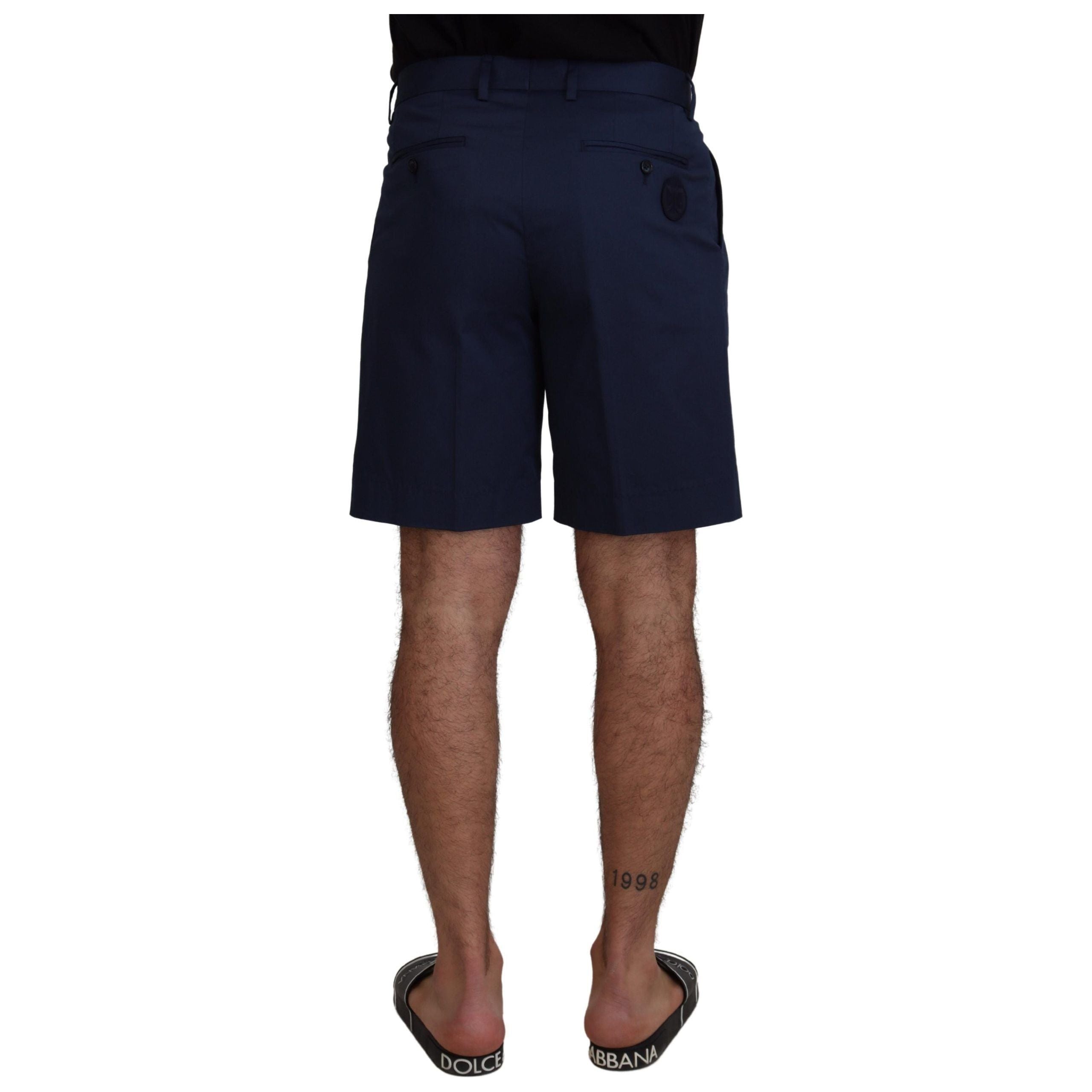 Dolce & Gabbana Blue Cotton Chino Shorts – Regular Fit