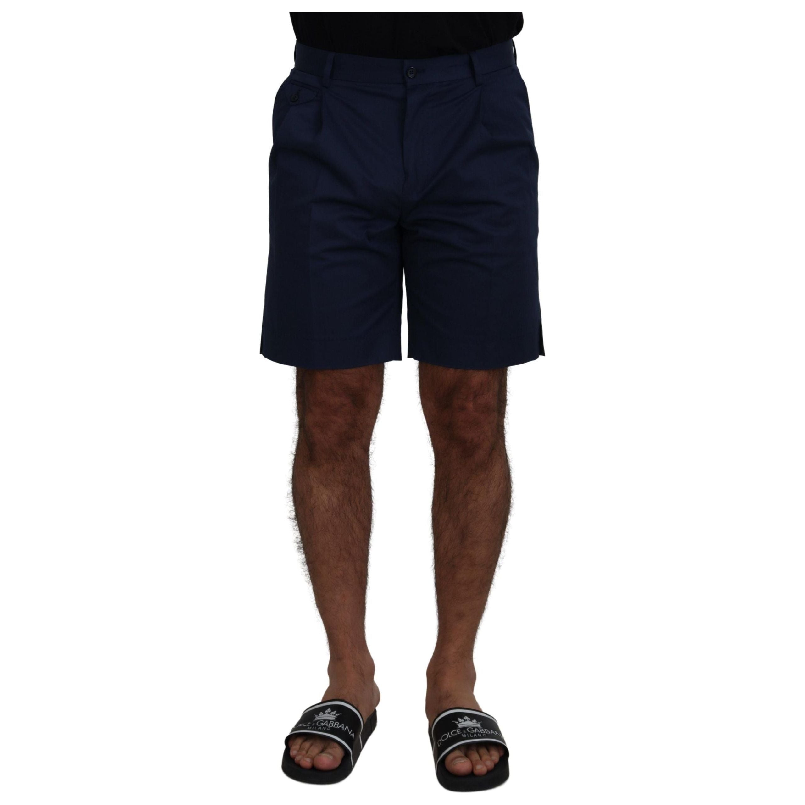Dolce & Gabbana Blue Cotton Chino Shorts – Regular Fit