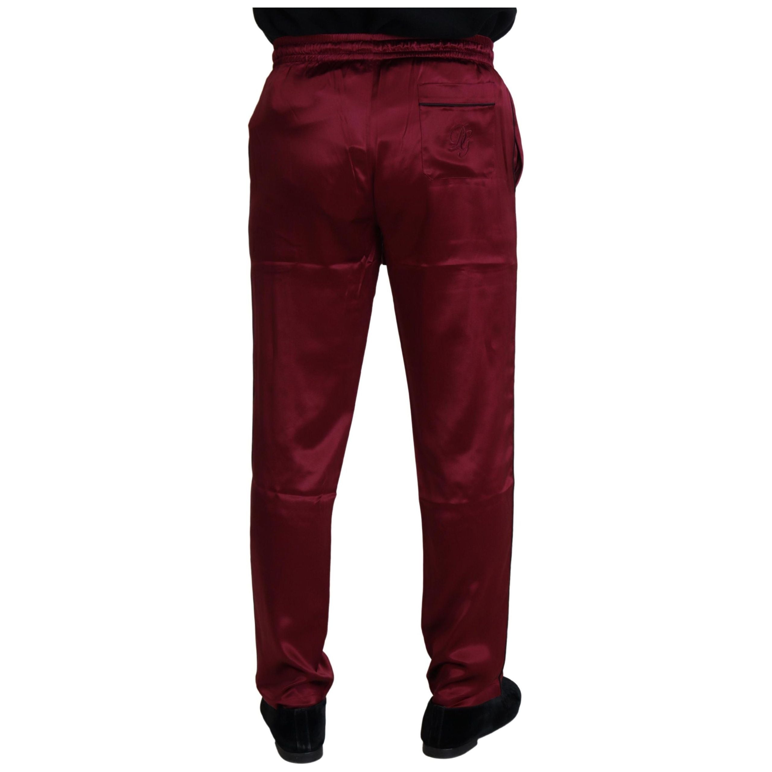 Dolce & Gabbana Bordeaux Silk Lounge Pants