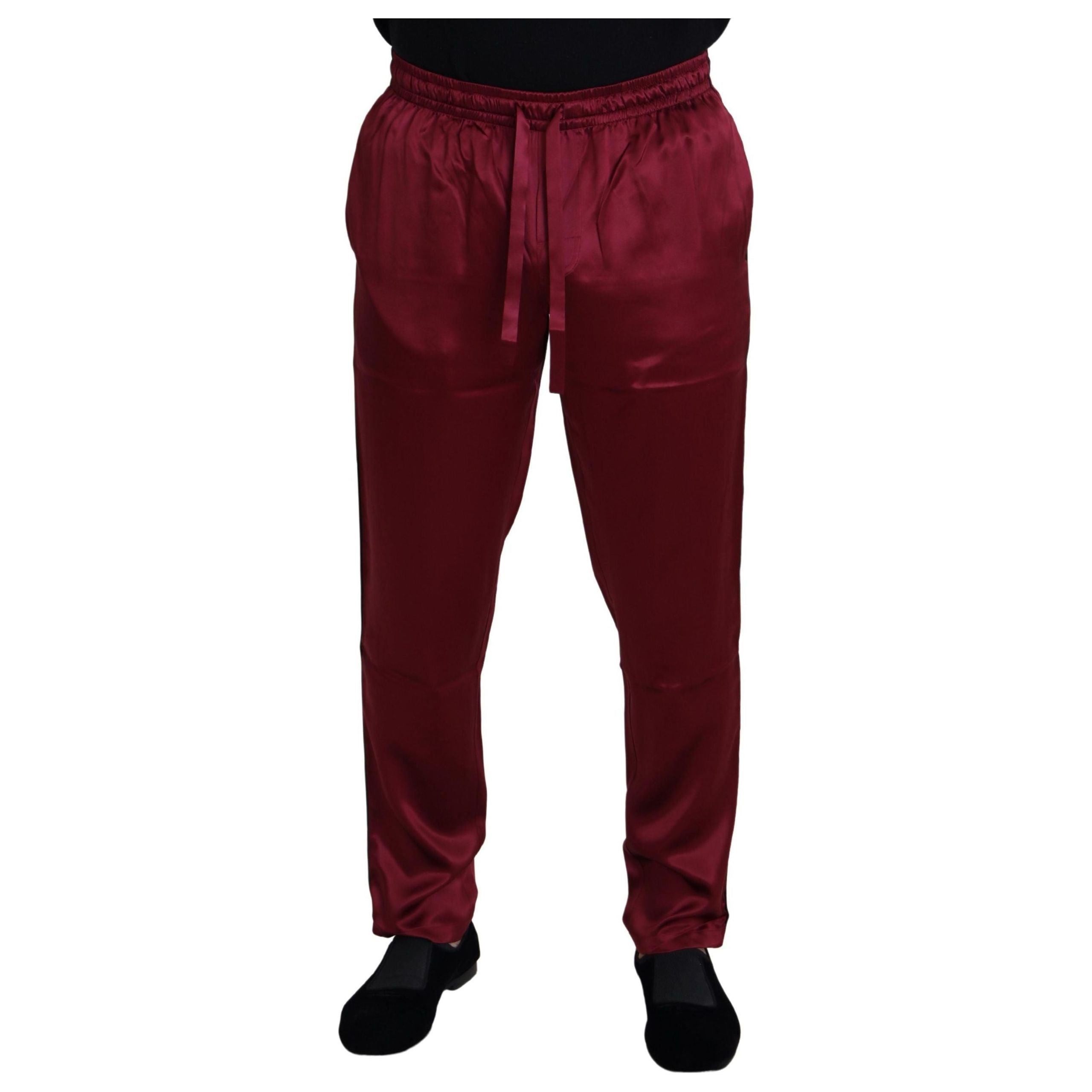 Dolce & Gabbana Bordeaux Silk Lounge Pants